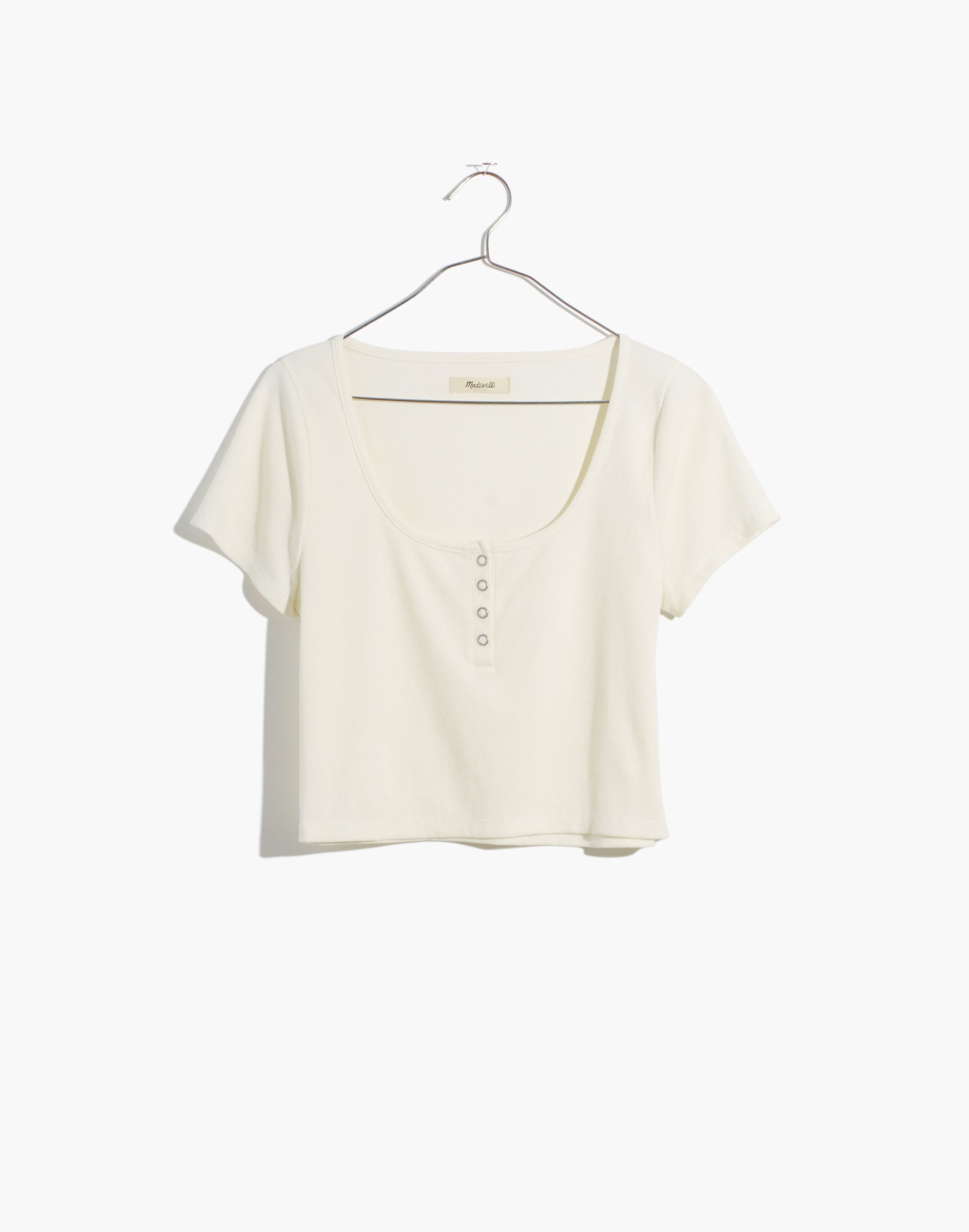 Ribbed Henley High-Crop Tee | Madewell