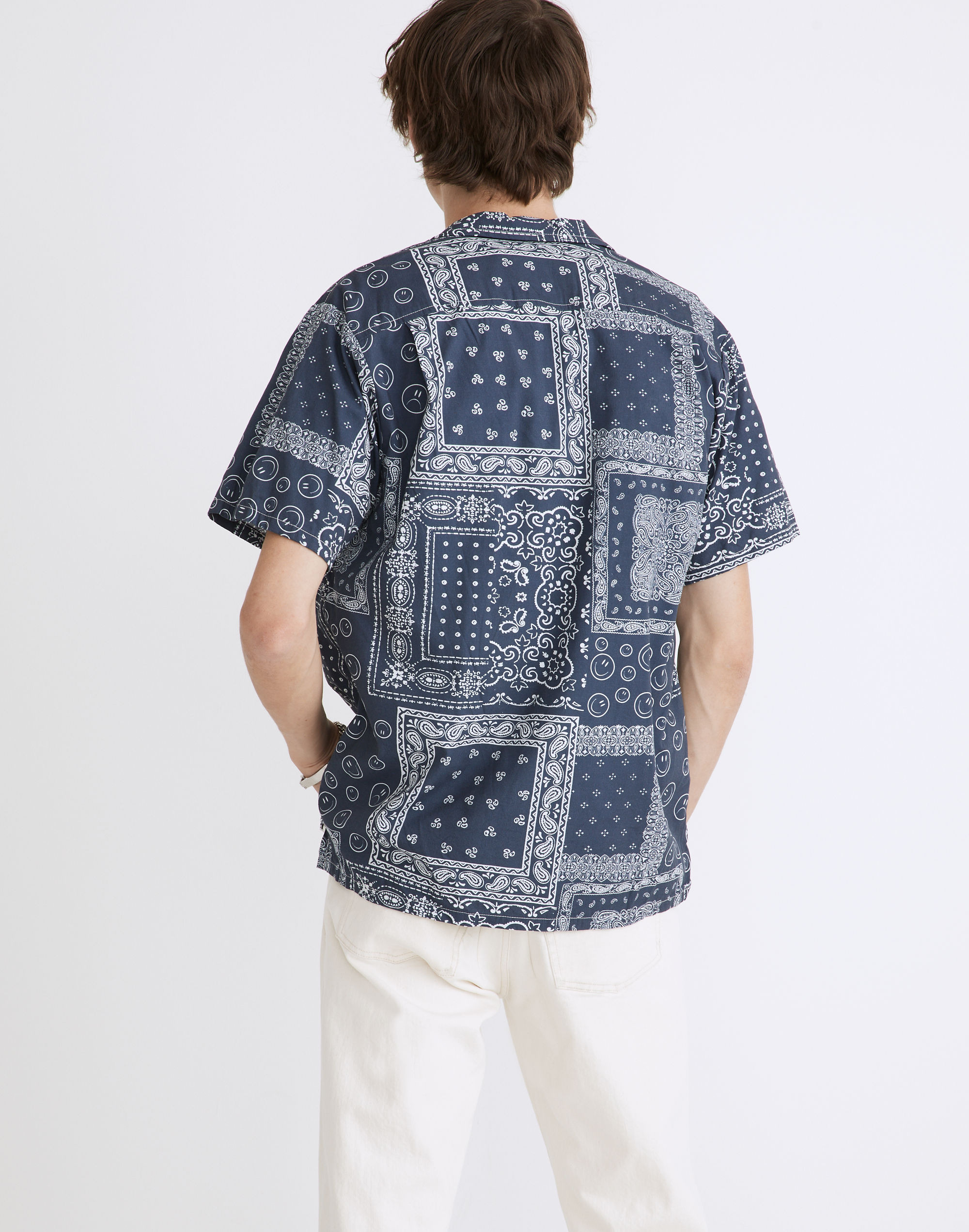 Bather Camp Shirt in Navy Bandana