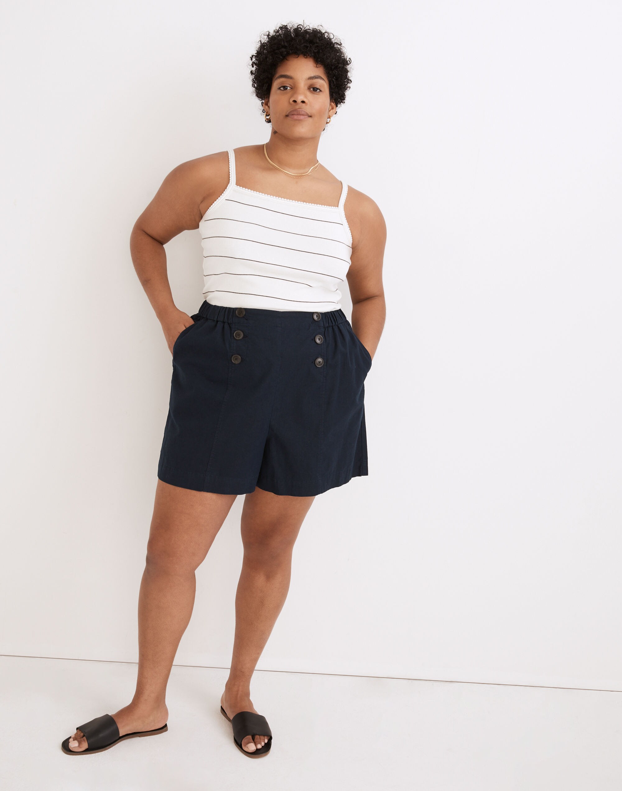 Hemp-Cotton Pull-On Sailor Shorts | Madewell