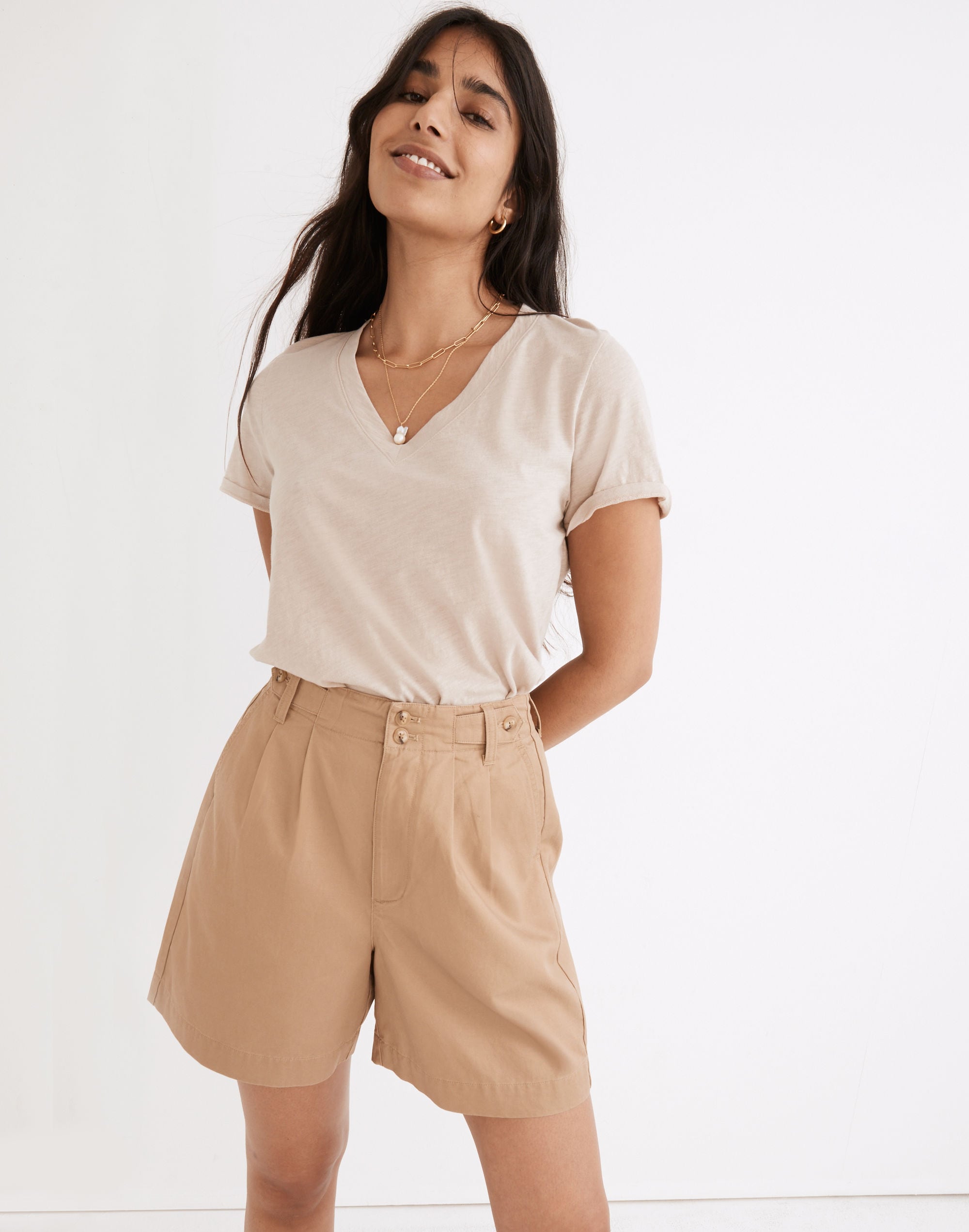 Midmont Pleated Shorts: TENCEL™ Lyocell Edition