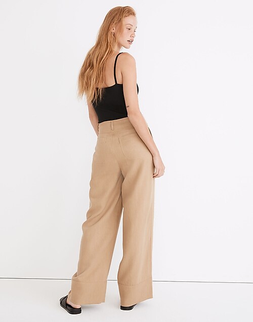 me Women's Linen Blend Sandwash Pants - Beige - Size 6