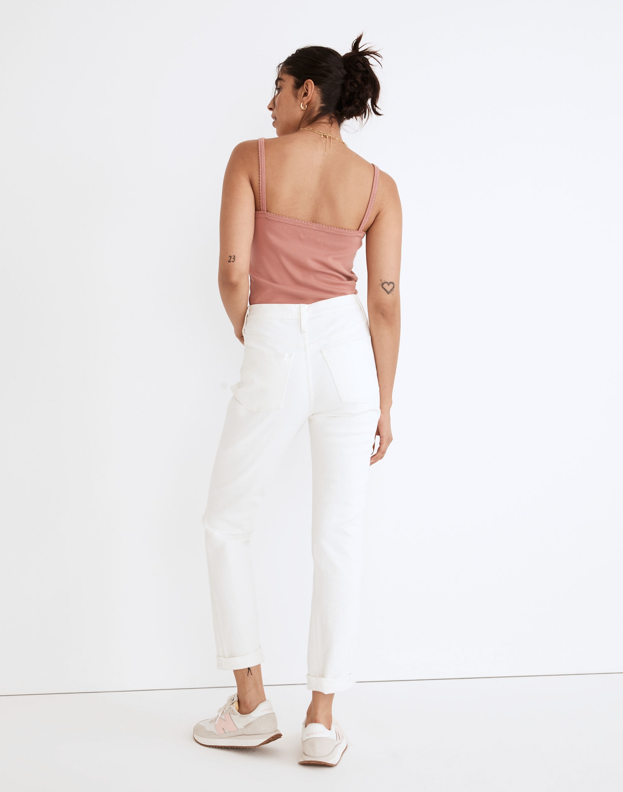 The High-Rise Slim Boyjean Tile White | Madewell