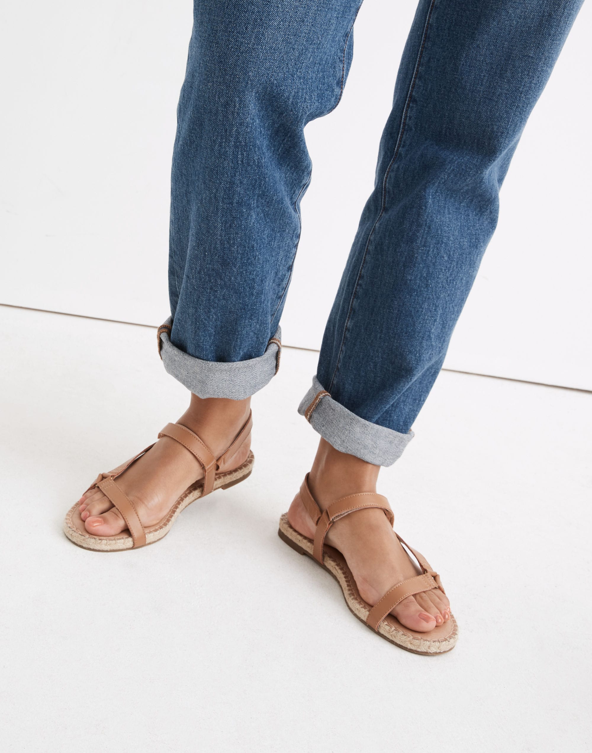 The Hallie Espadrille Sandal Leather | Madewell