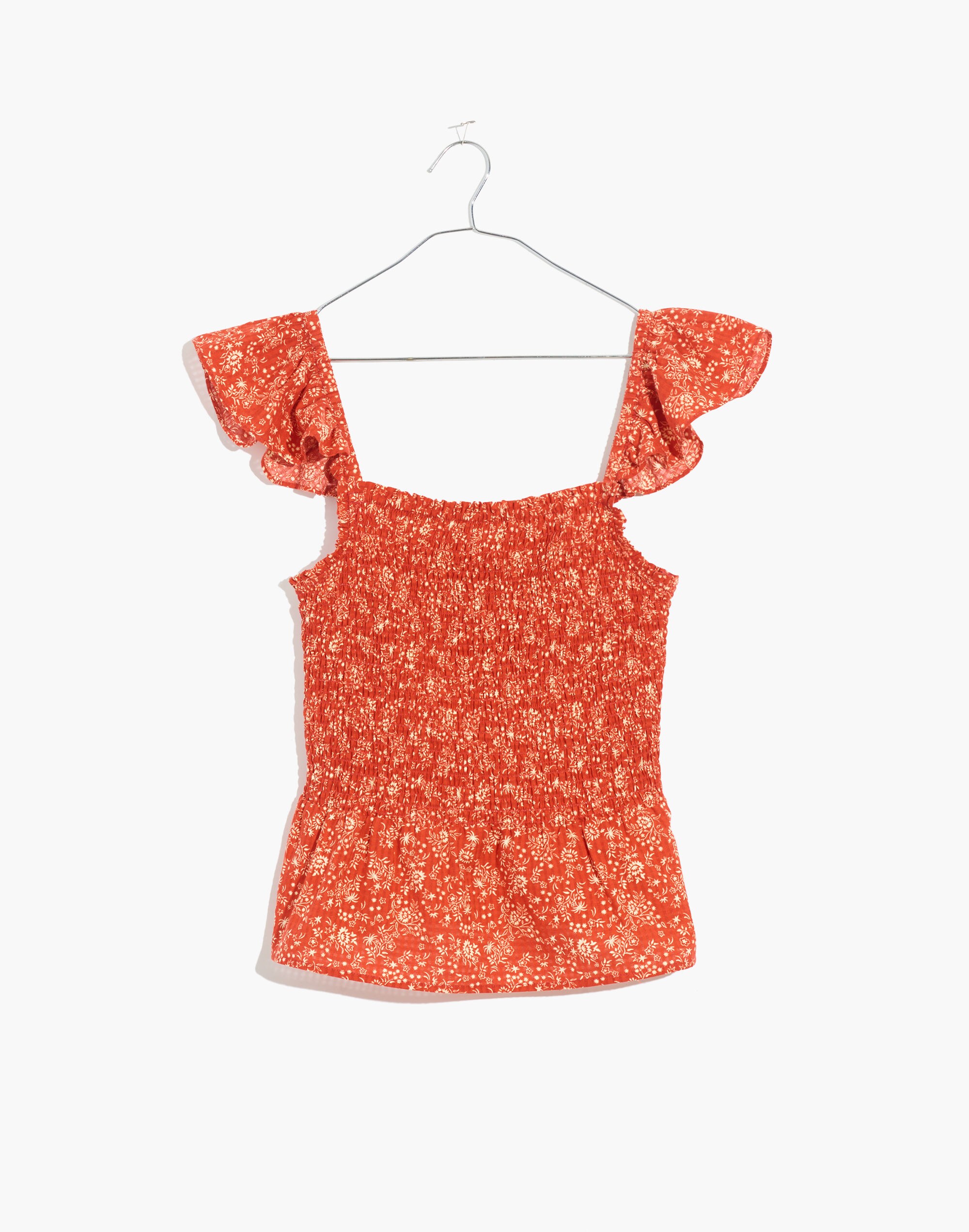 Lucie Smocked Peplum Top Piazza Floral | Madewell