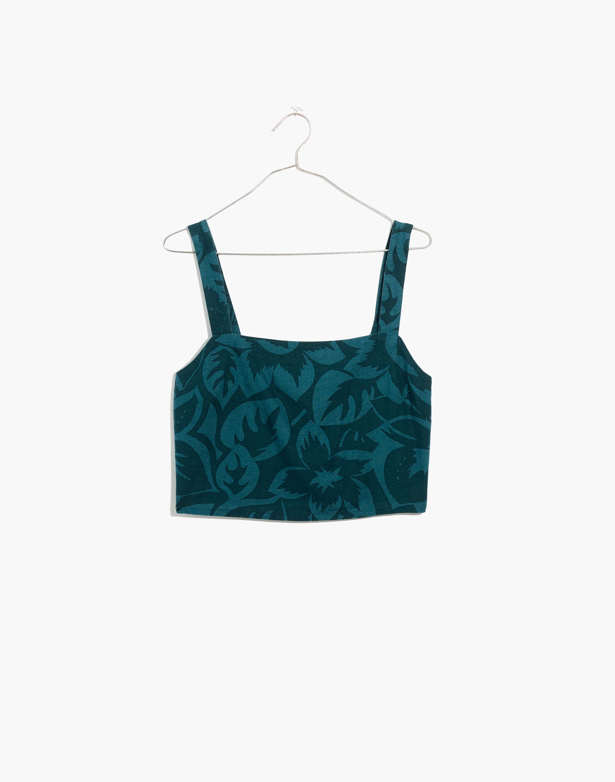 Linen-Blend Abbie Crop Top Tropicale Floral | Madewell