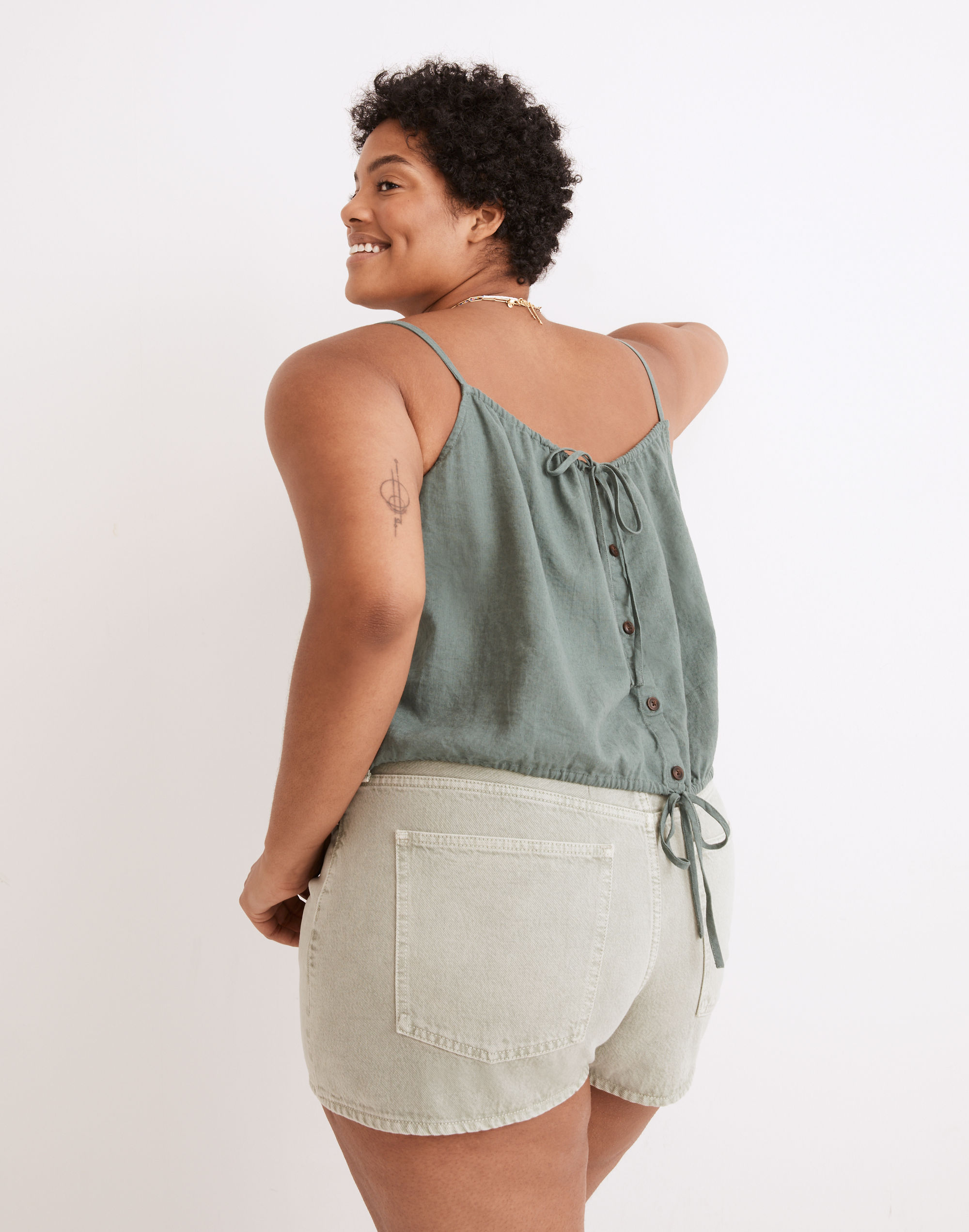 Linen-Blend Meriden Bubble Top | Madewell