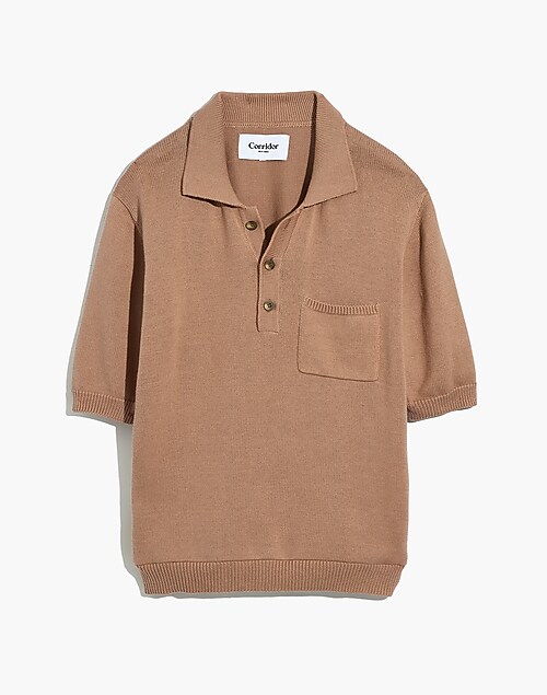 Corridor® Knit Slouchy Polo Shirt