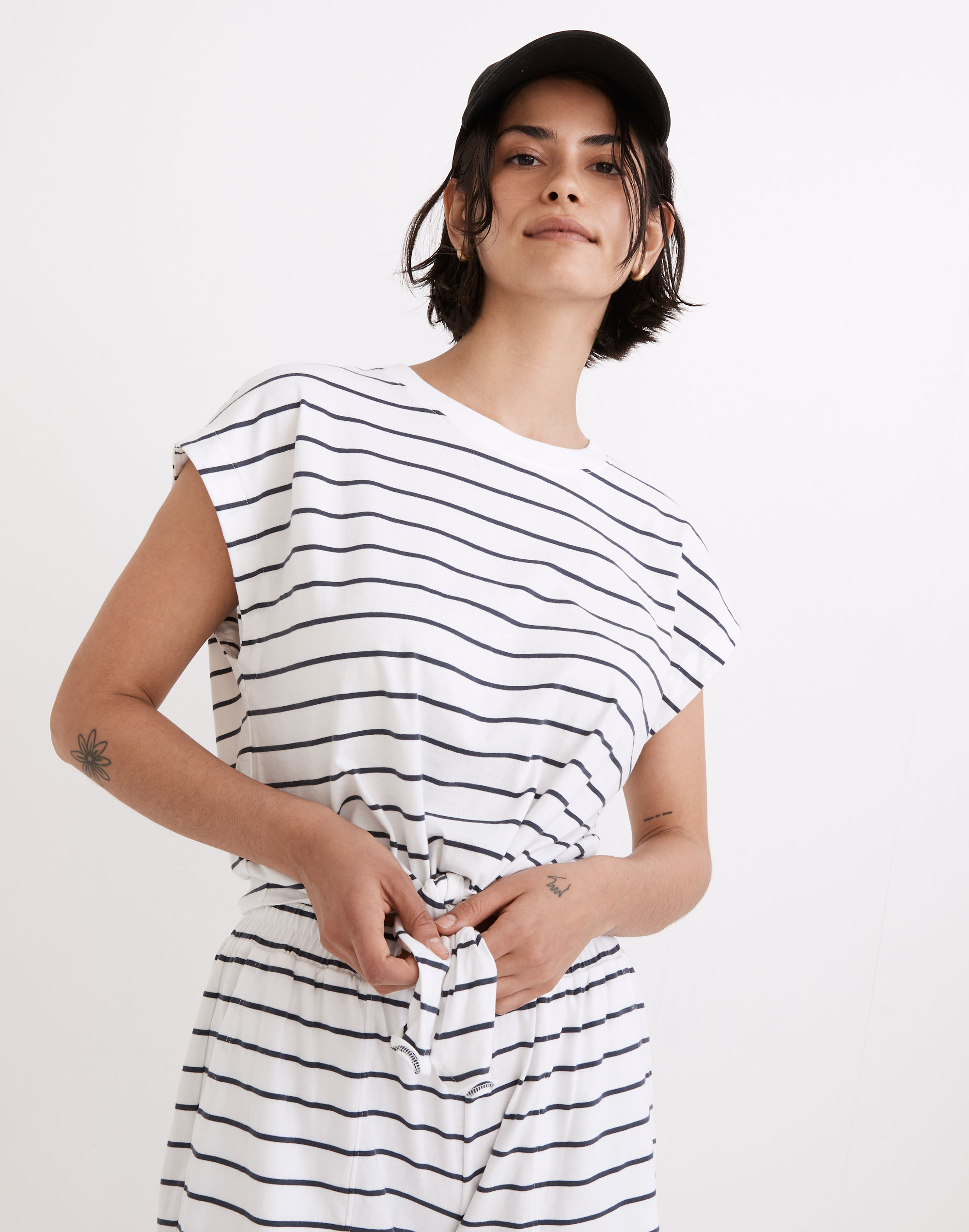 MWL Tie-Front Tee in Stripe | Madewell