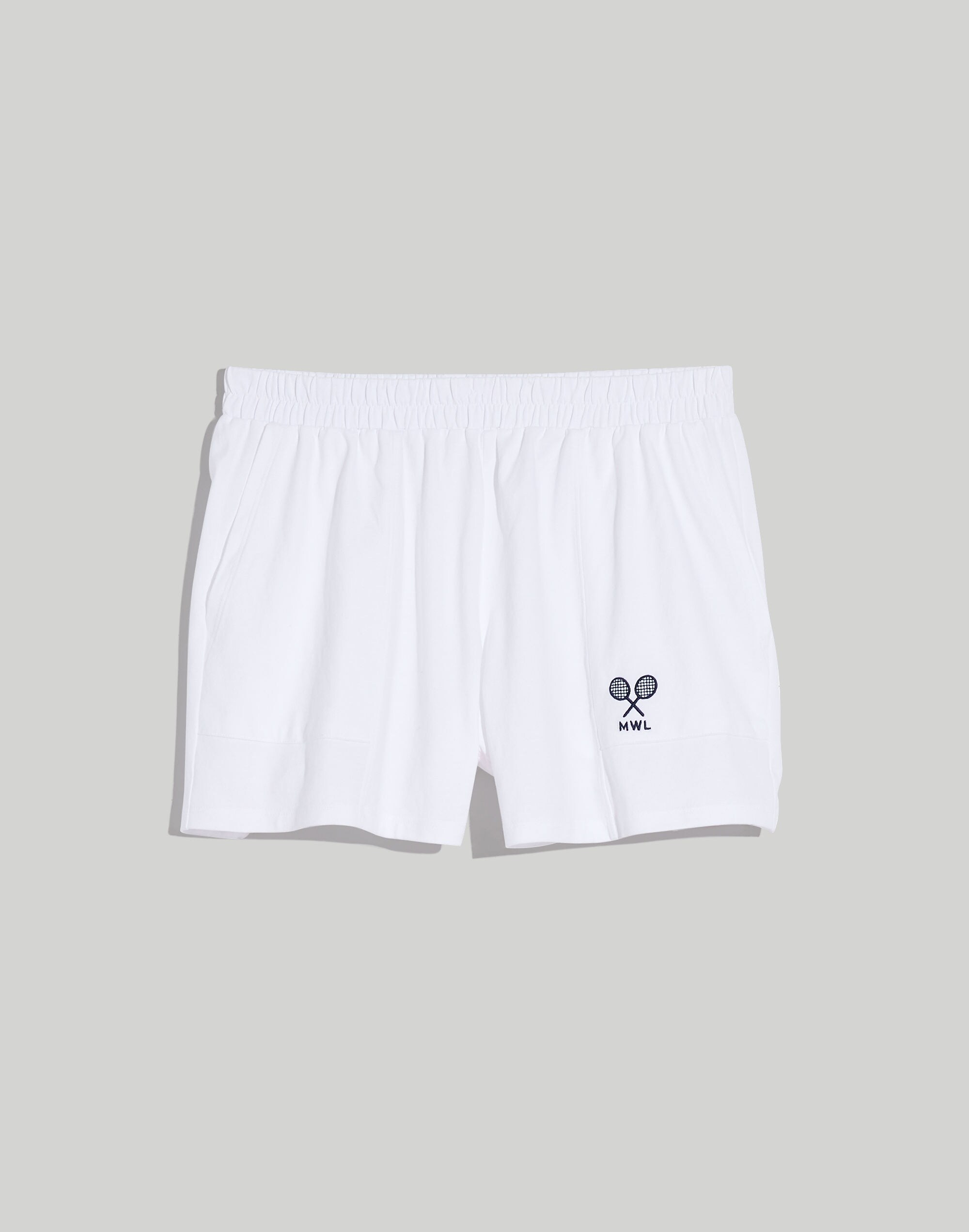 MWL Embroidered Tennis Pull-On Seamed Shorts | Madewell