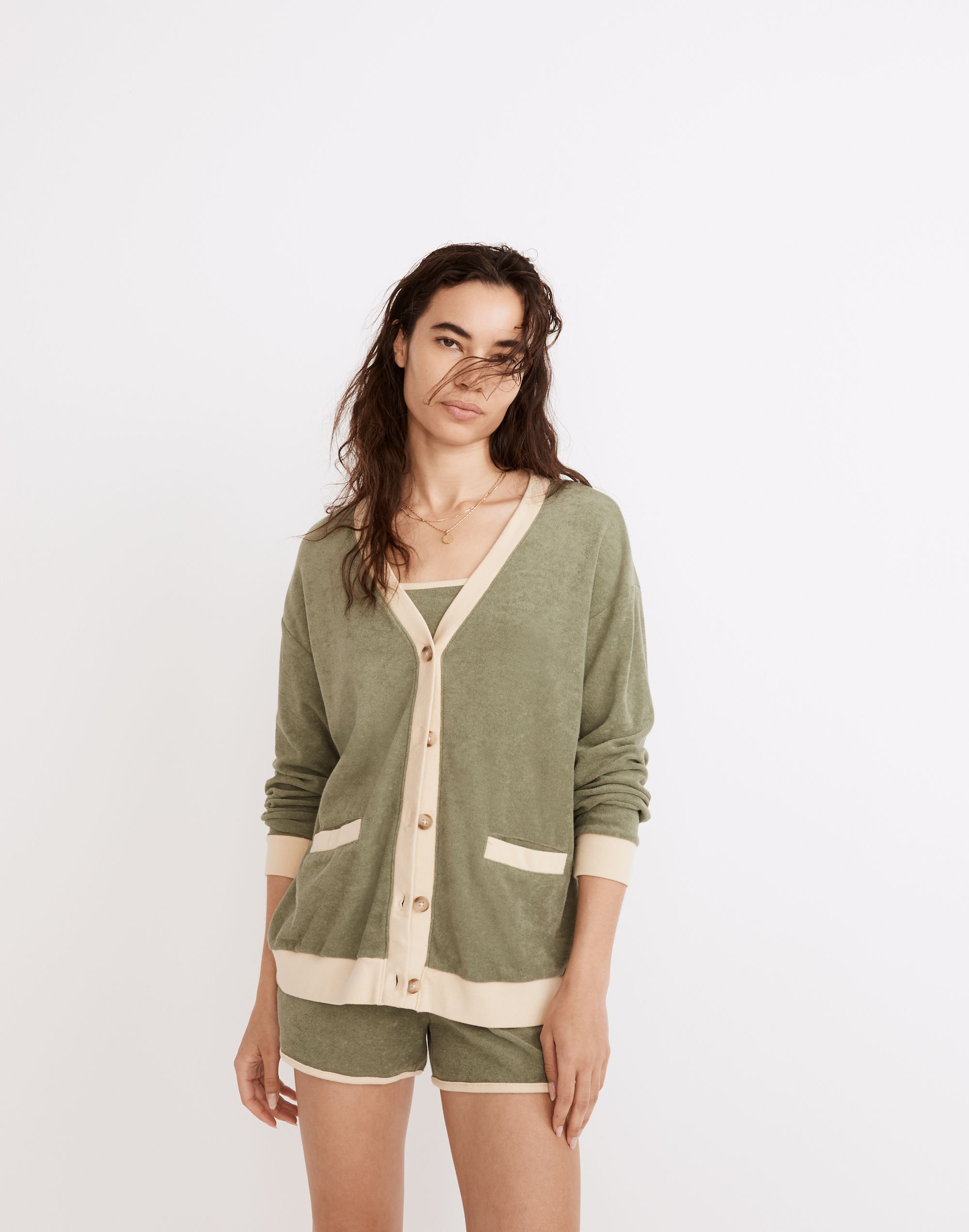 MWL Towel Terry Cardigan in Colorblock | Madewell