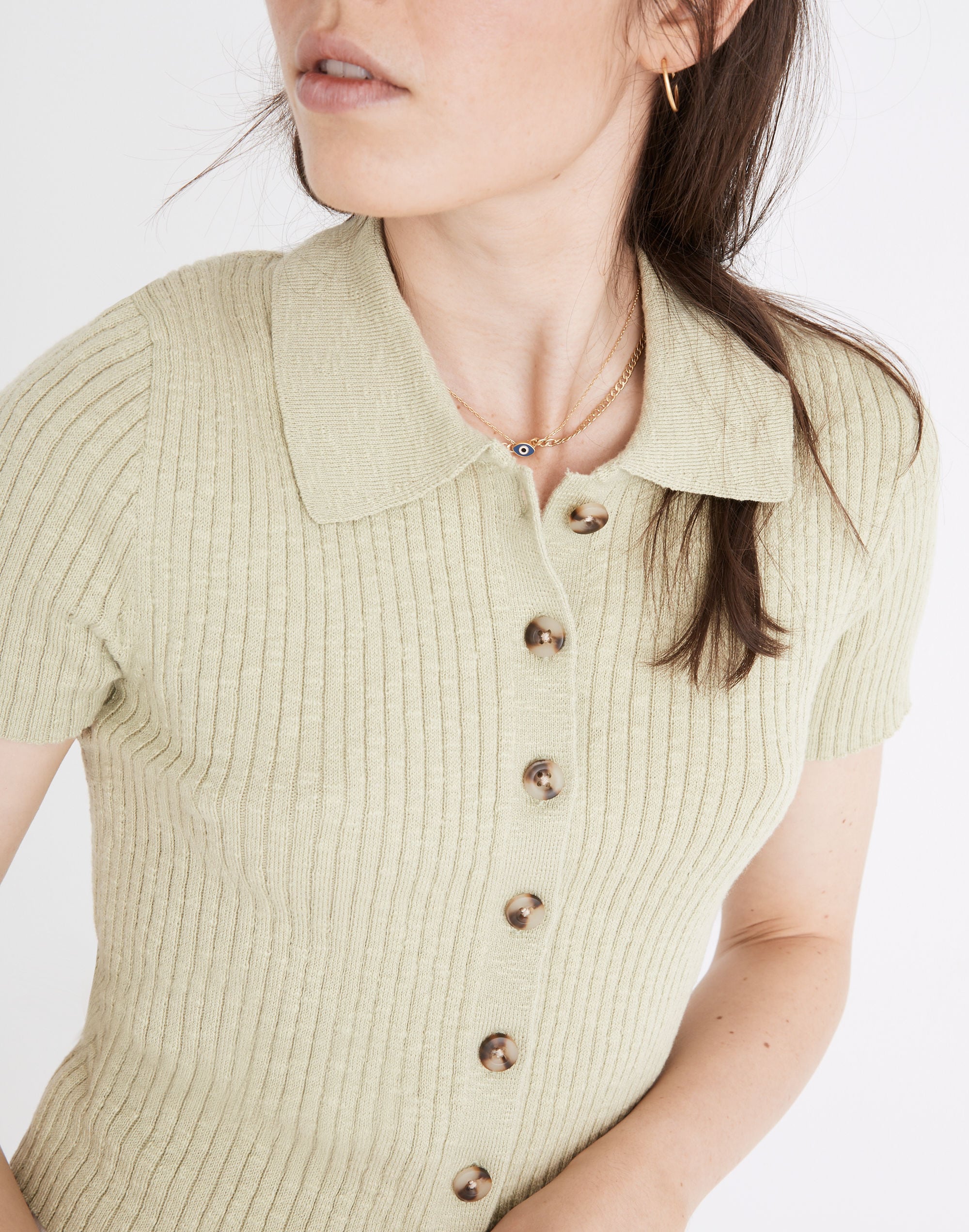 Barbrook Button-Front Sweater Polo | Madewell