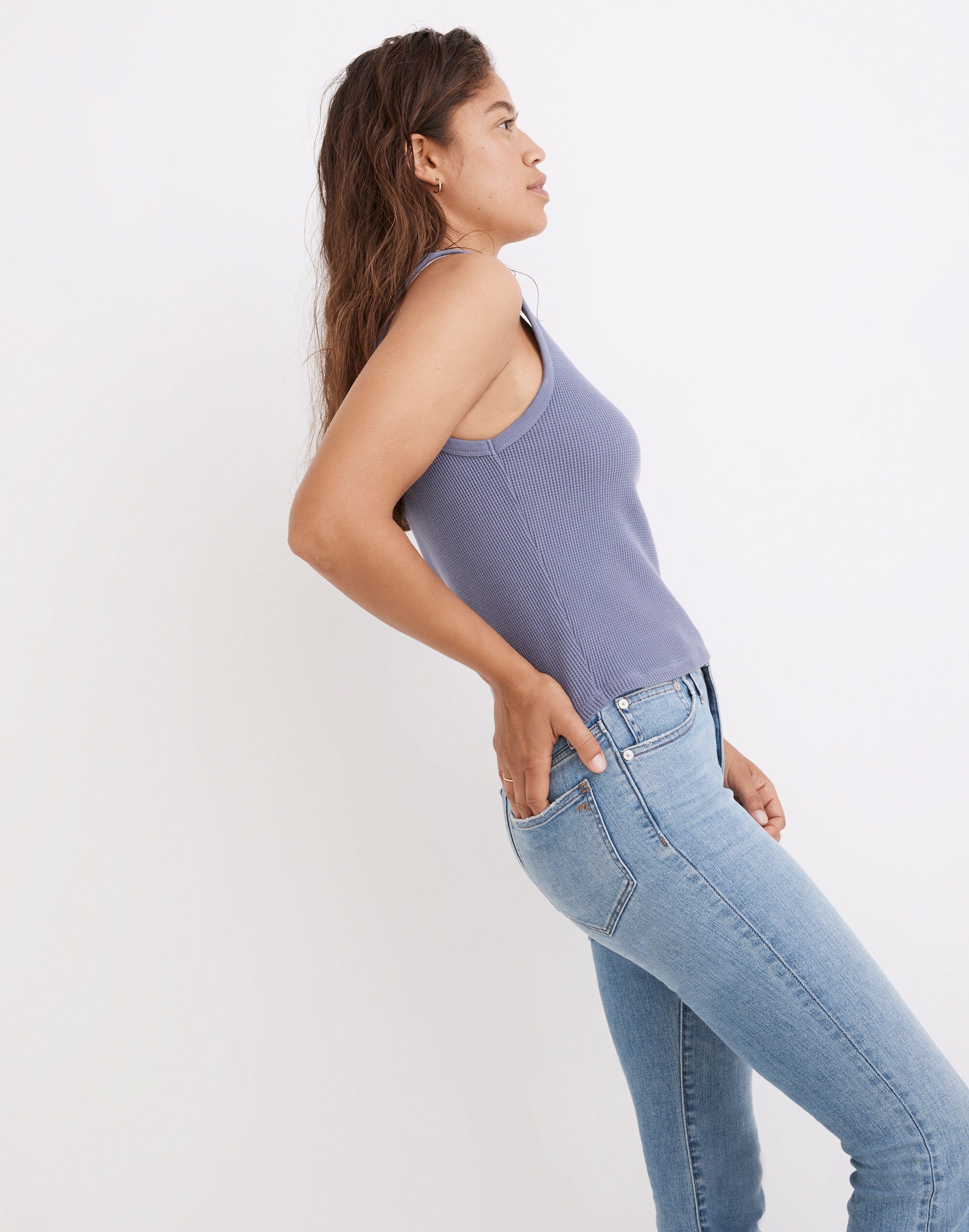 Waffle Knit Scoop Crop Tank | Madewell