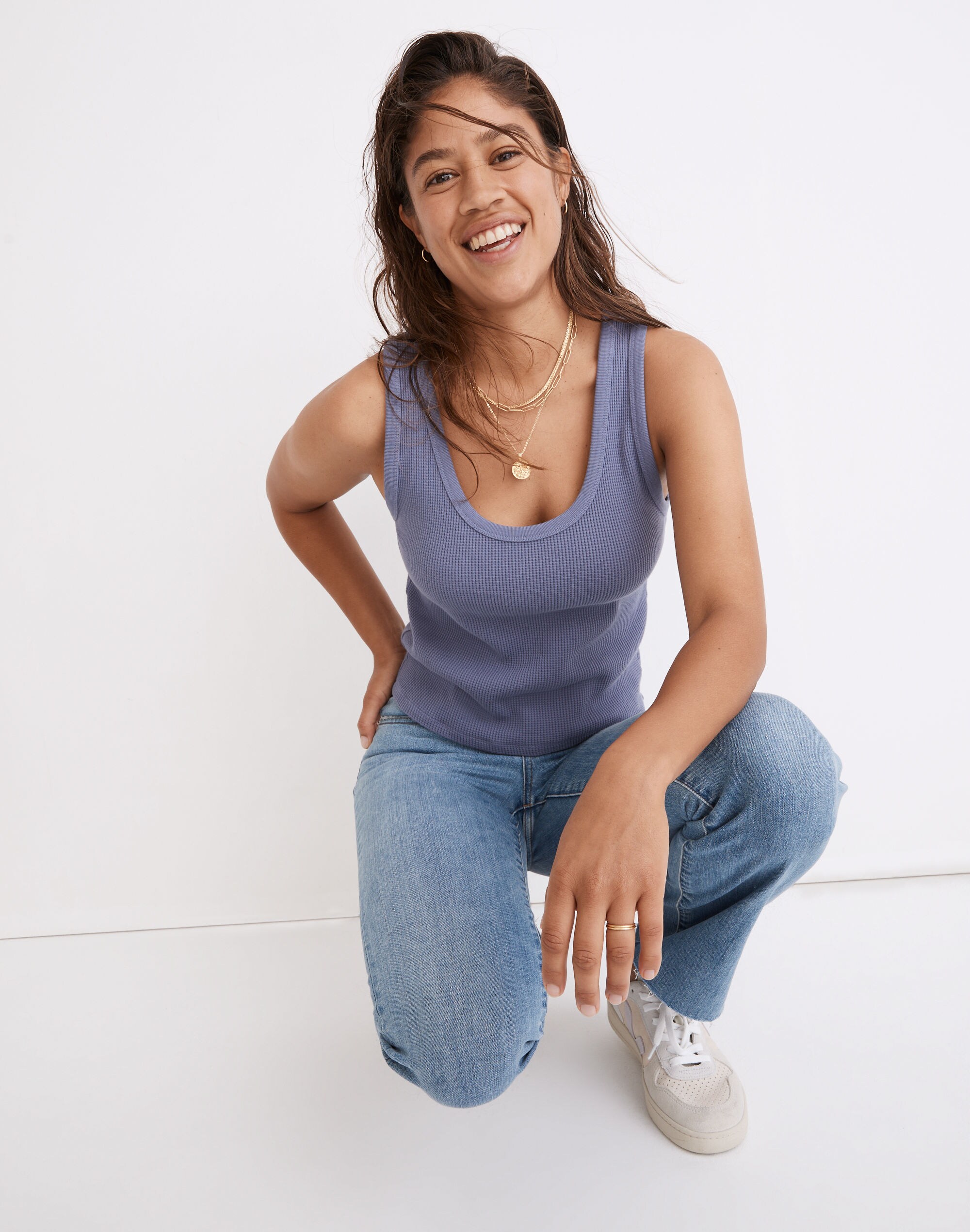 Waffle Knit Scoop Crop Tank | Madewell