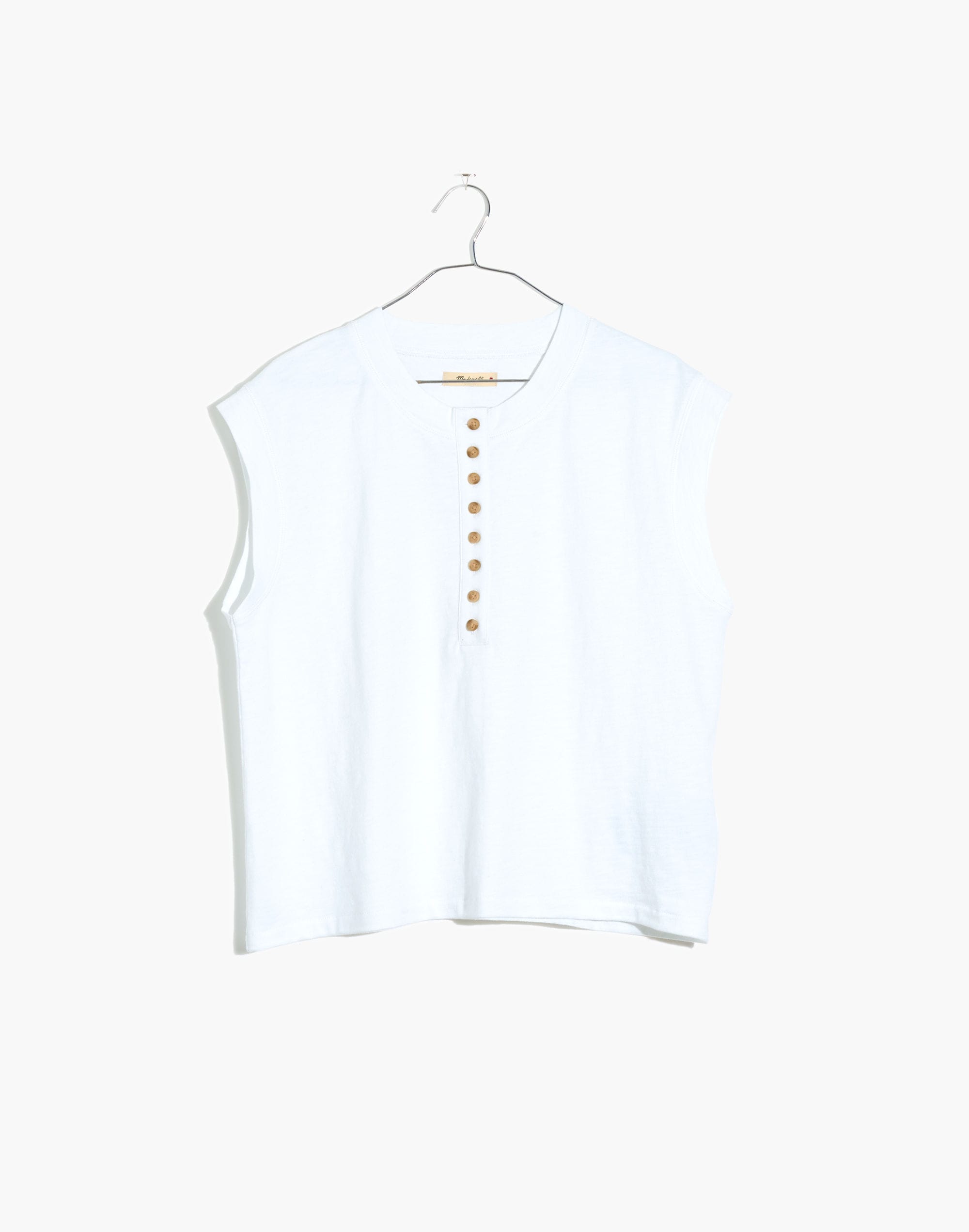 Garment-Dyed Henley Muscle Tee | Madewell