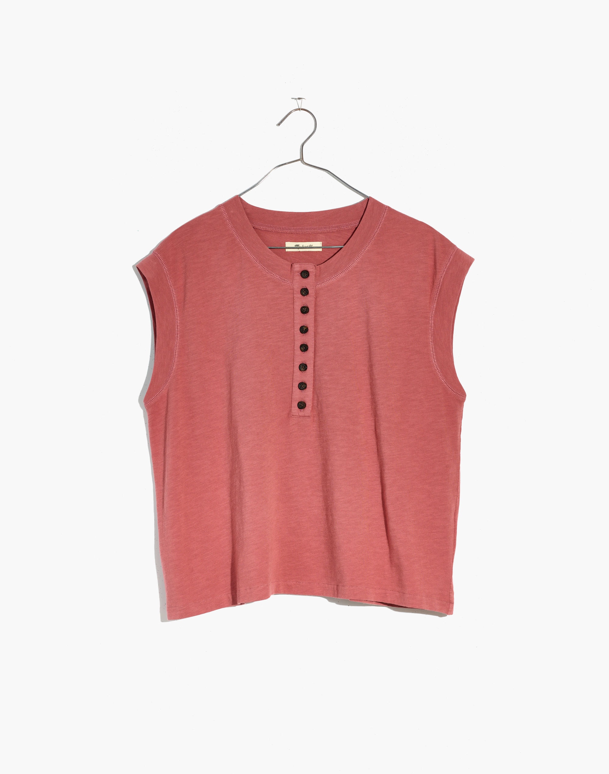 Garment-Dyed Henley Muscle Tee | Madewell