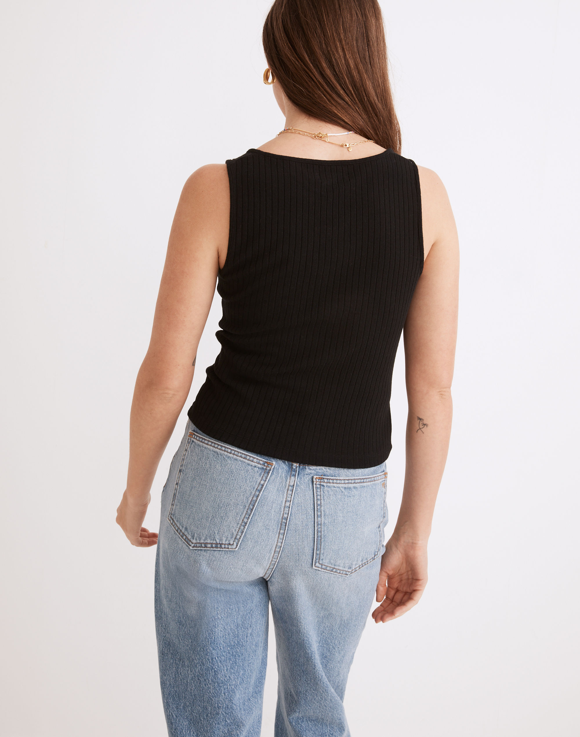 Madewell Built in Bra Ribbed Crop Tank Top Black Size XL NEW - $19 New With  Tags - From Stacie