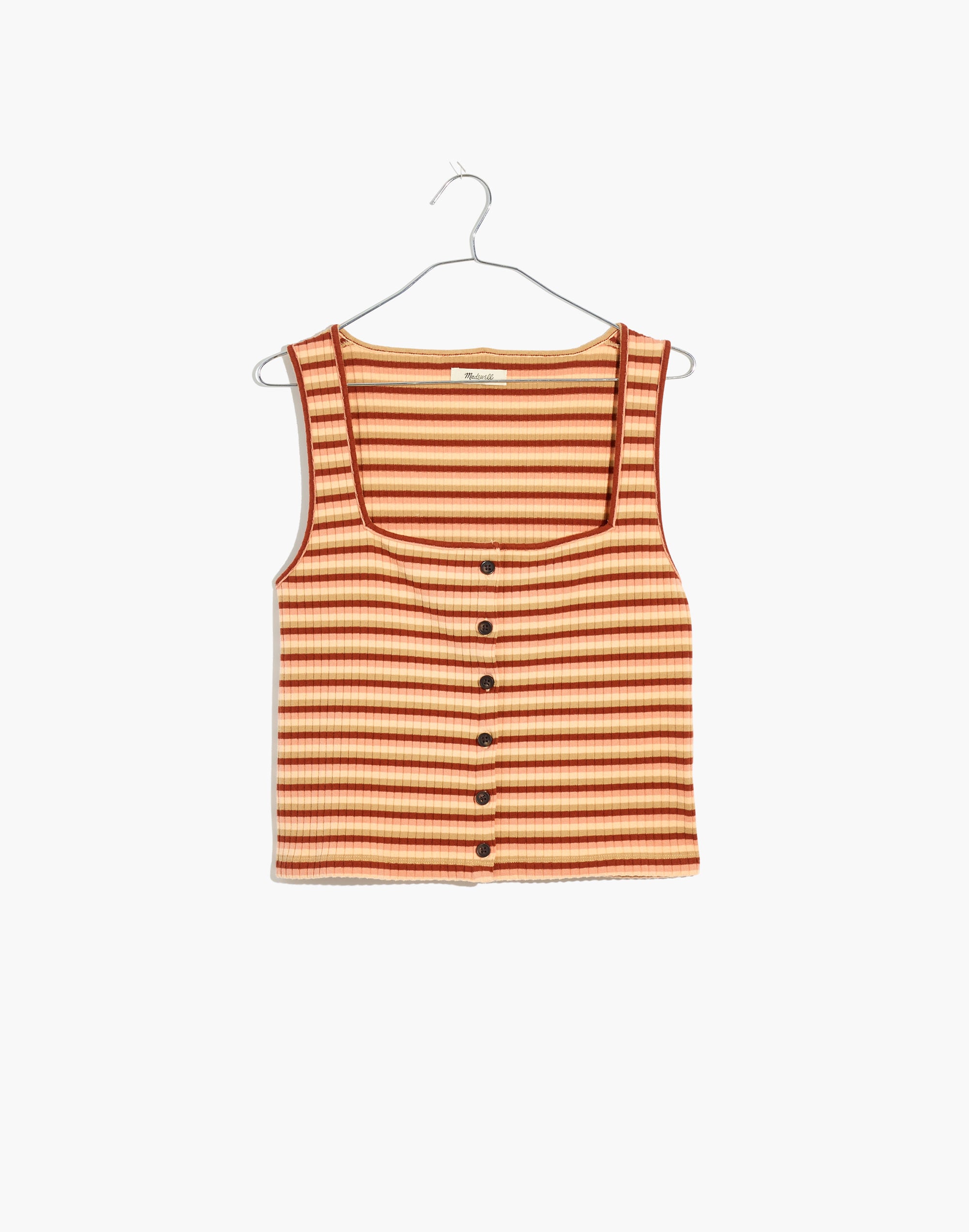 Madewell, Tops, Nwt Madewell Varigated Striped Crop Racer Back Built In Shelf  Bra Tank Top M
