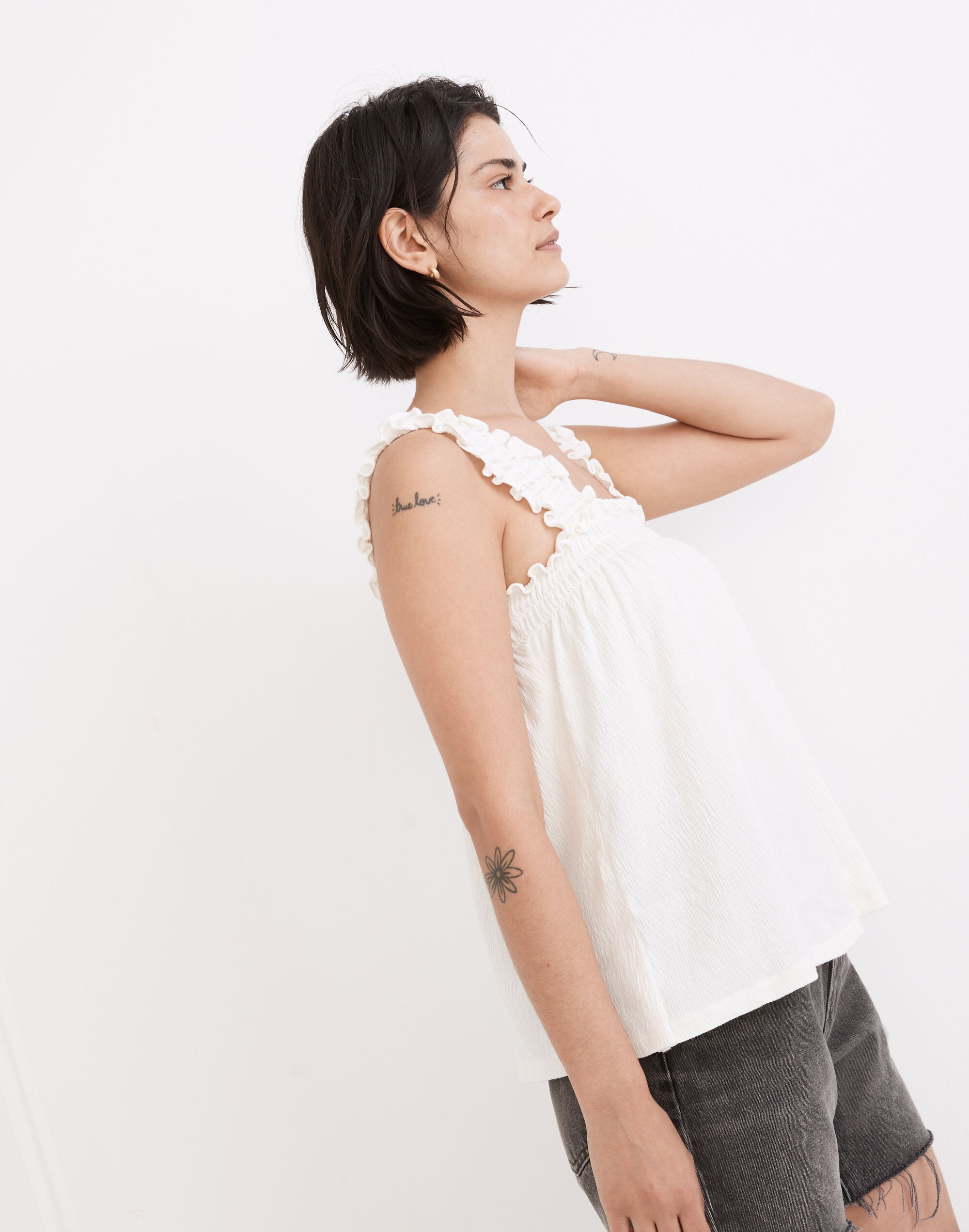 Knit Lightspun Ruched-Strap Top | Madewell