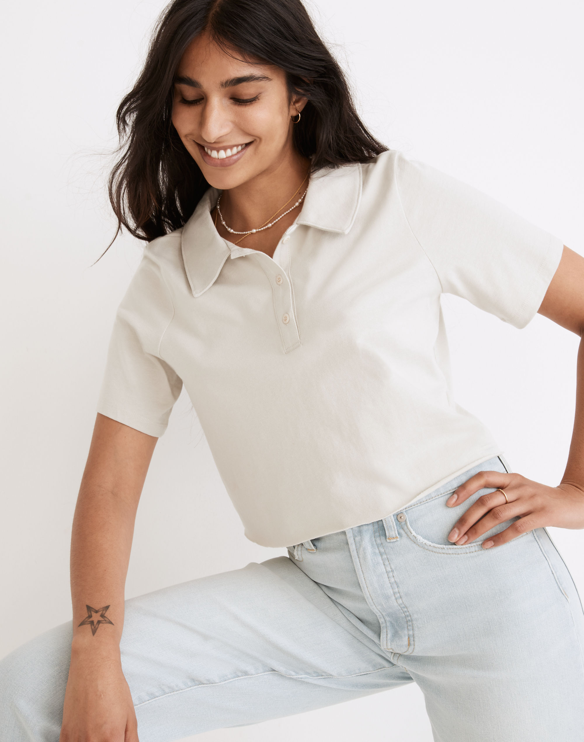 Rivet & Thread Polo Crop Tee | Madewell