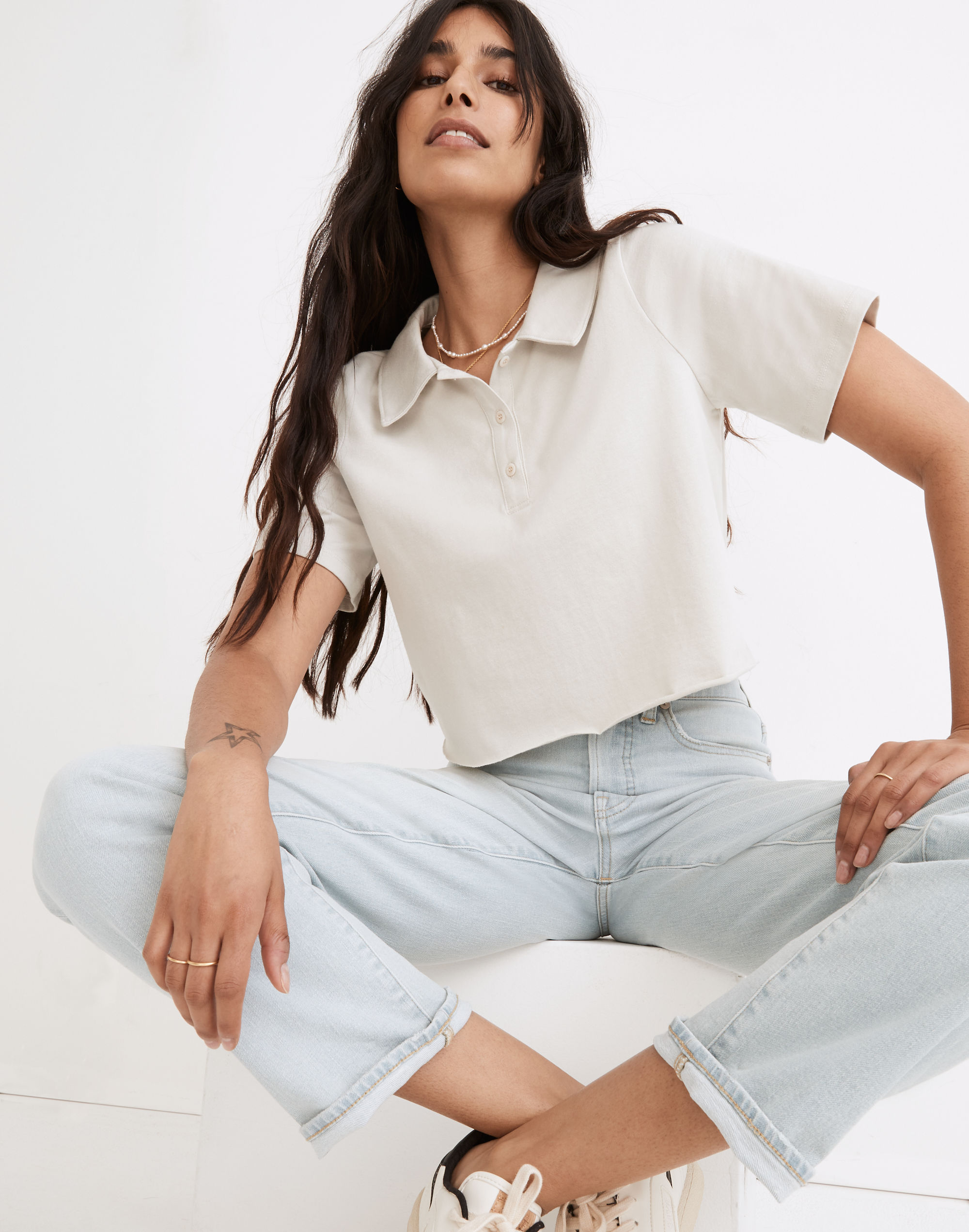 Rivet & Thread Polo Crop Tee | Madewell