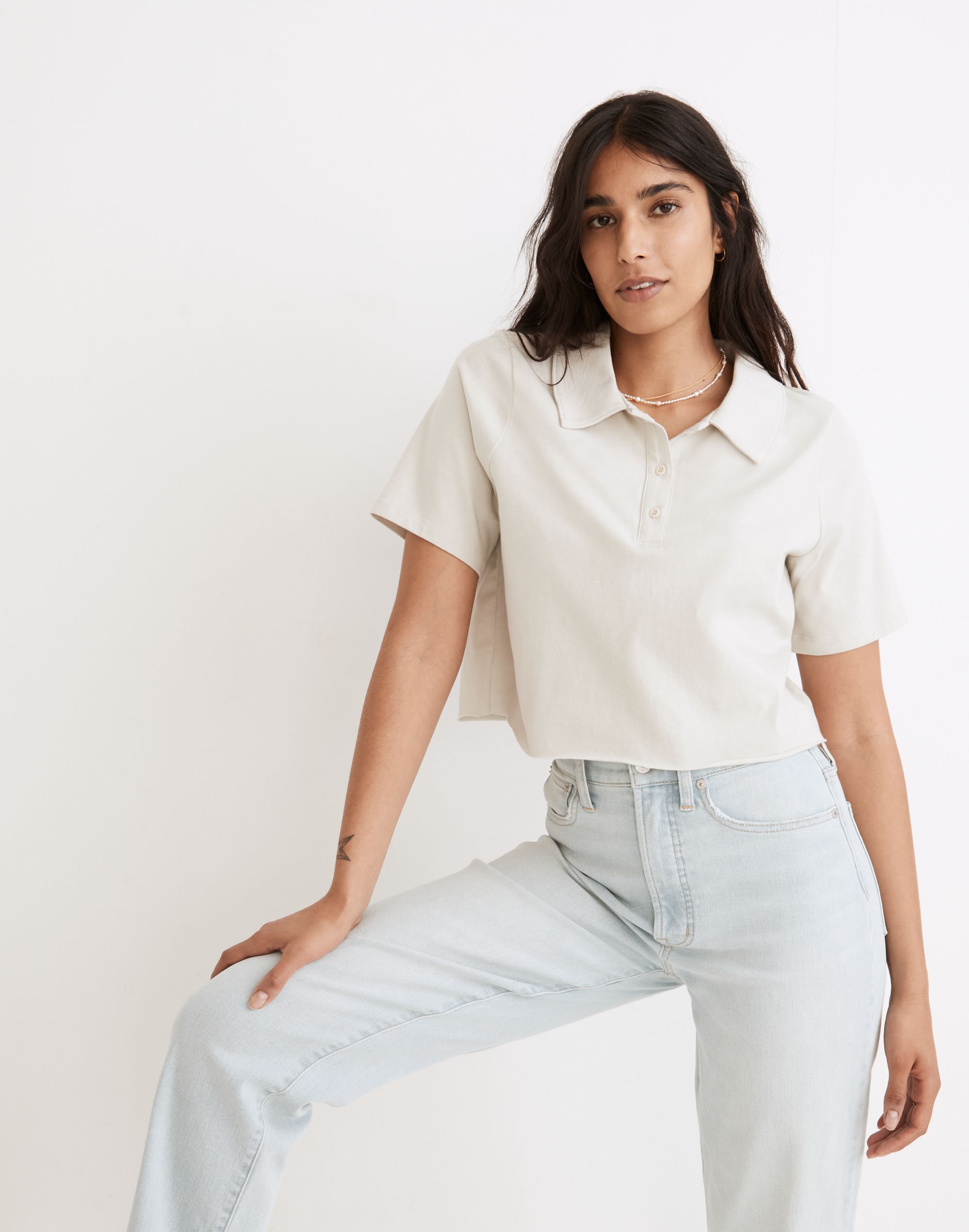 Rivet & Thread Polo Crop Tee | Madewell