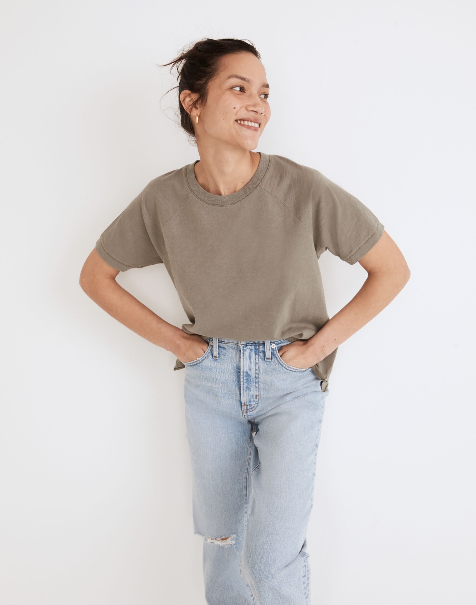 Garment-Dyed Harraway Raglan Tee | Madewell