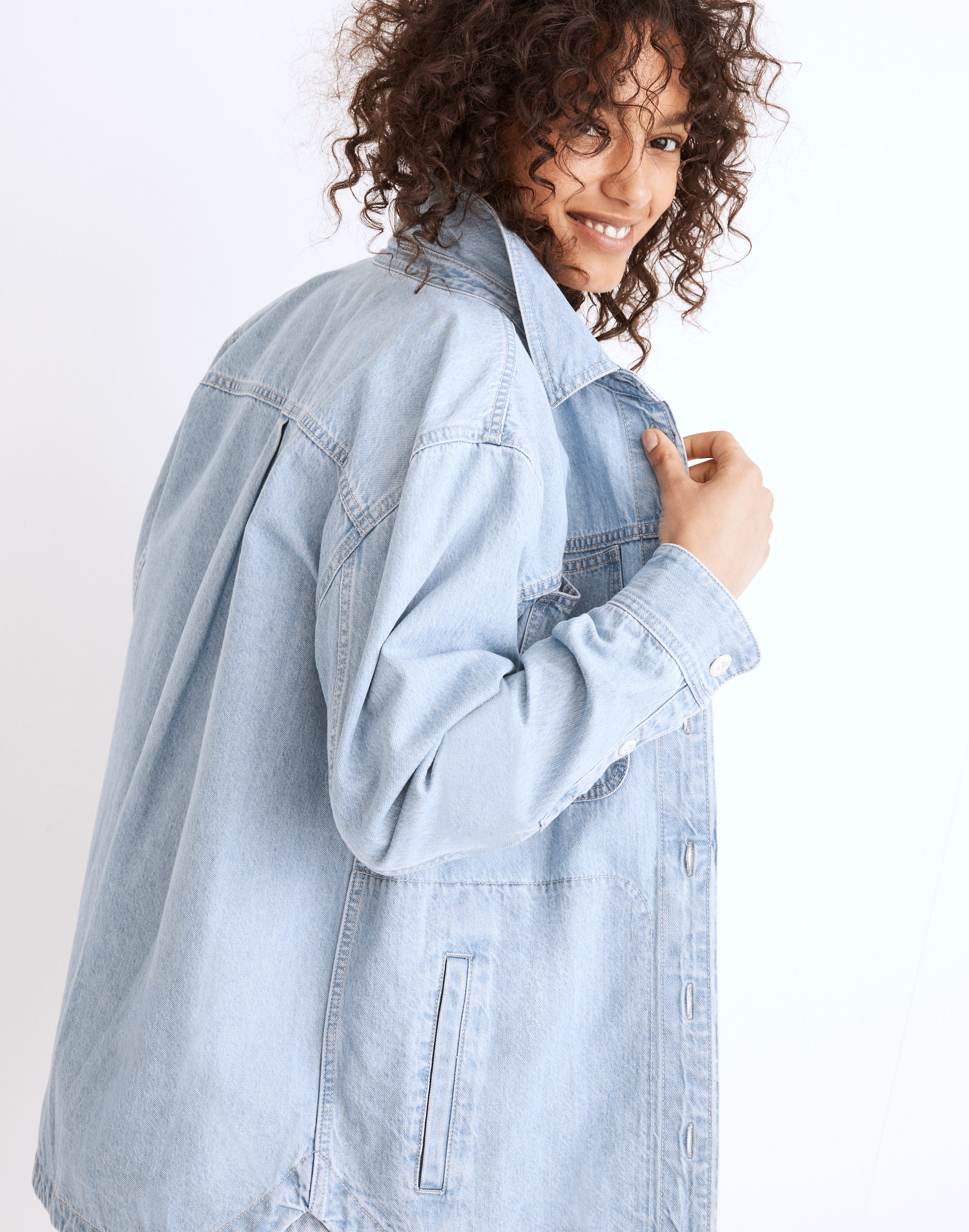 Denim Ames Oversized Shirt-Jacket in Corrigan Wash