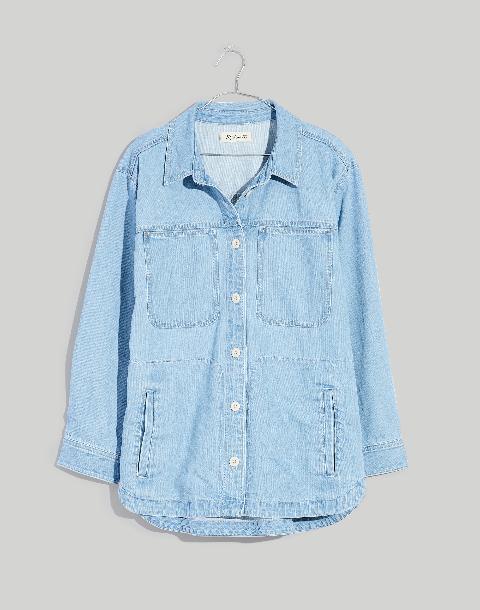 Denim Ames Oversized Shirt-Jacket in Corrigan Wash