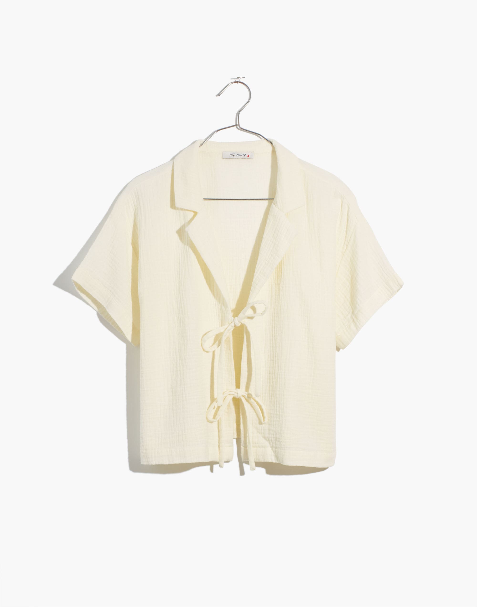 Lightestspun Tie-Front Cover-Up Crop Shirt | Madewell