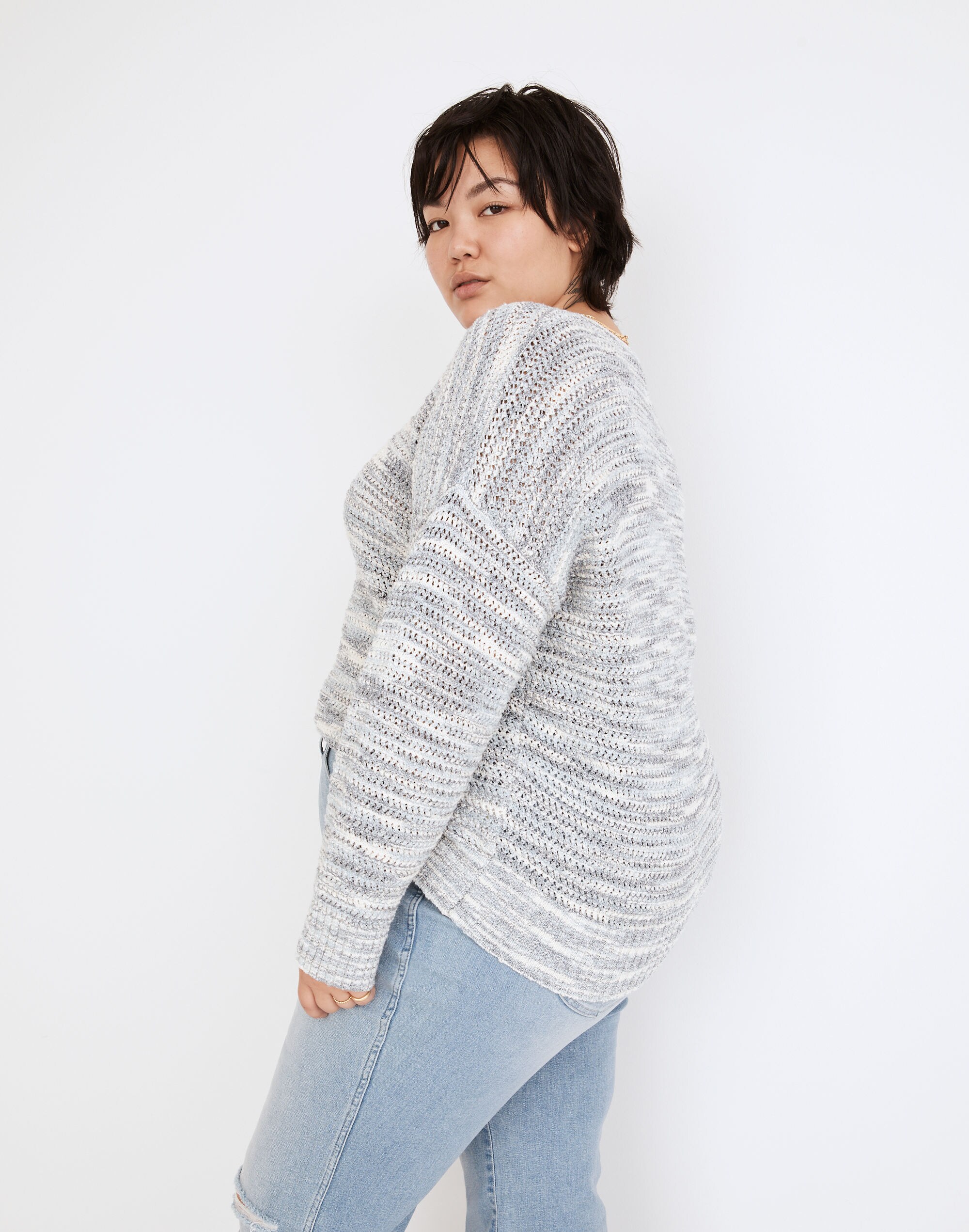 Plus Southbrook Open-Stitch Pullover Sweater Space-Dye | Madewell