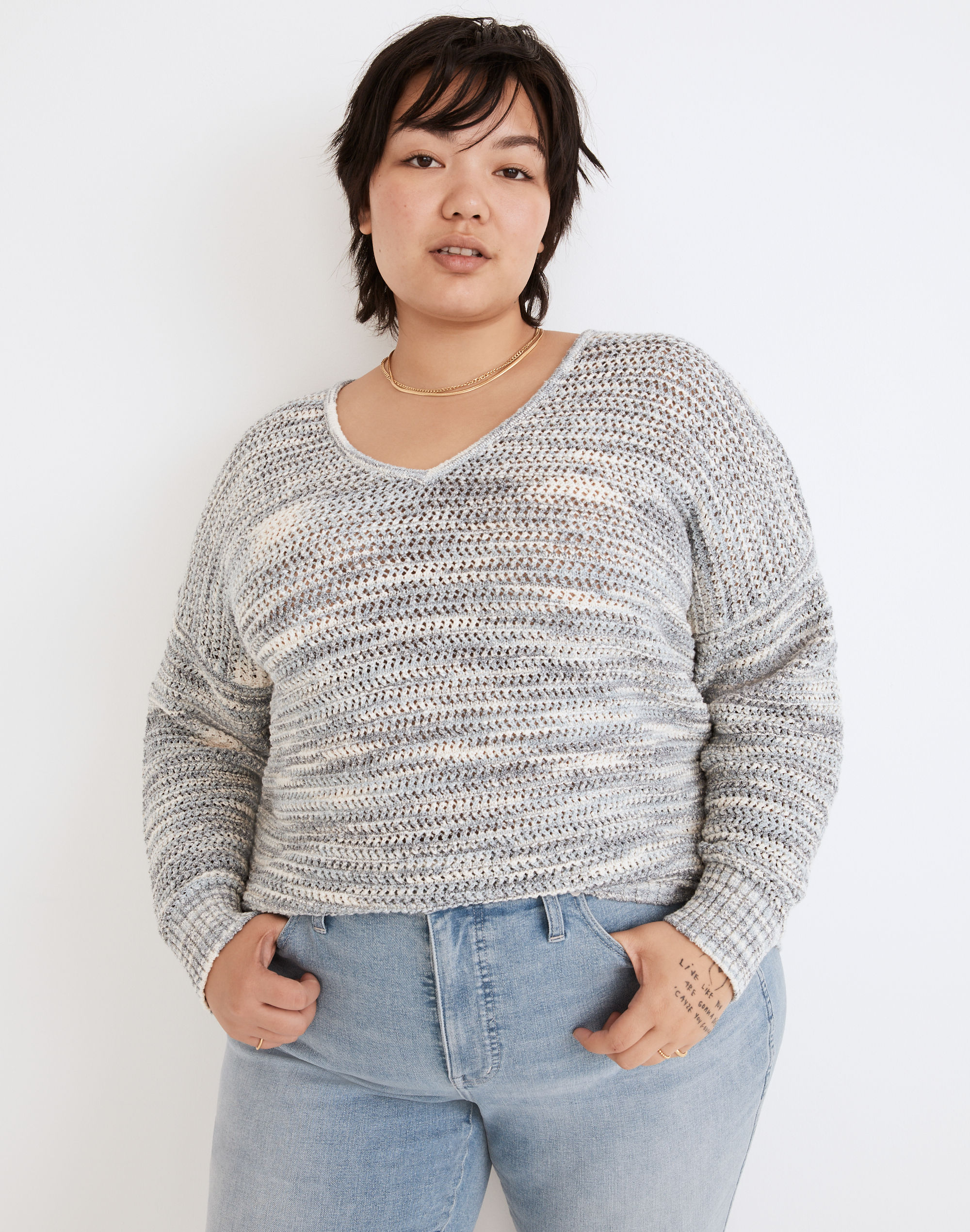 Plus Southbrook Open-Stitch Pullover Sweater Space-Dye | Madewell