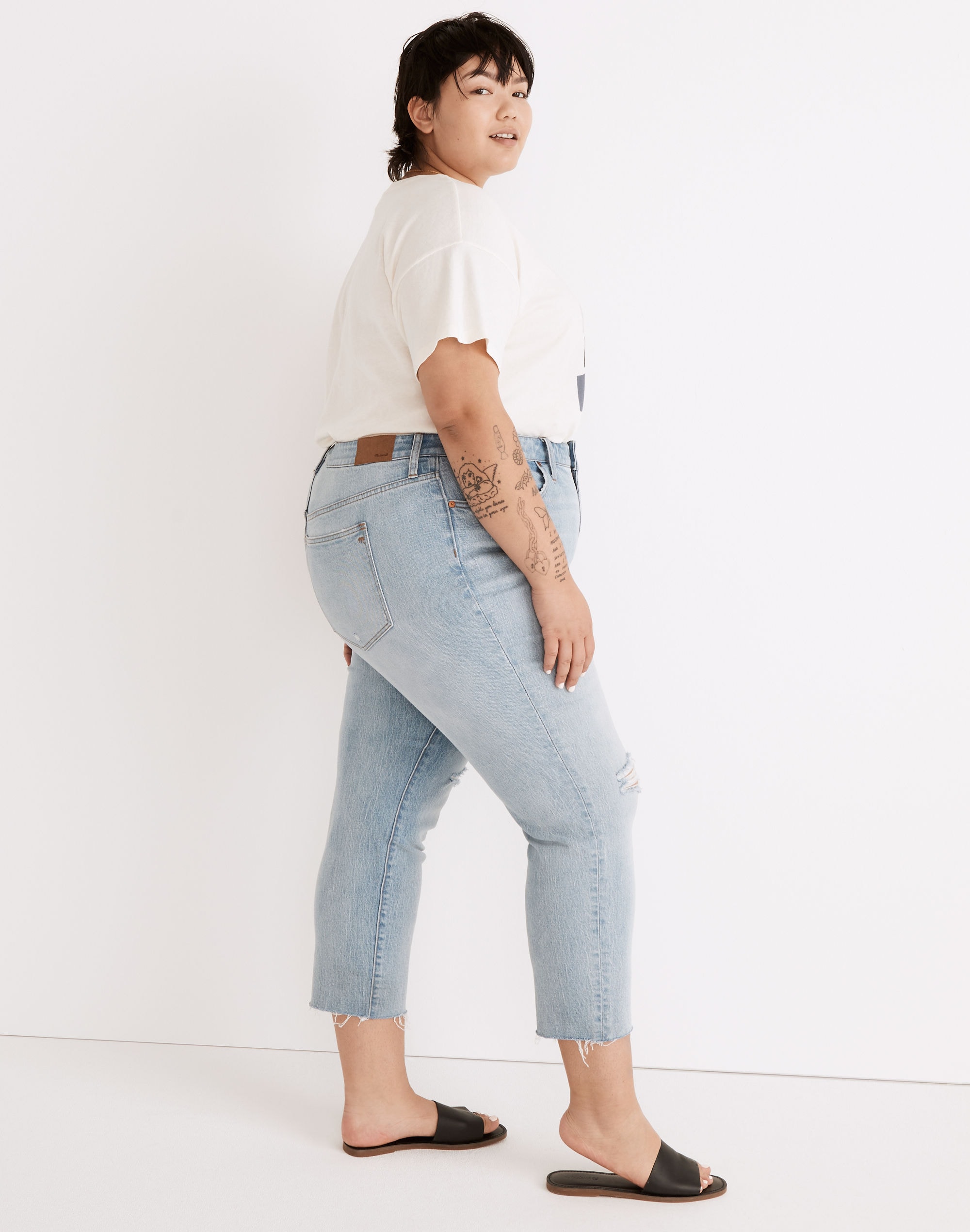 The Plus High-Rise Slim Boyjean in Prentice Wash: Ripped Edition | Madewell