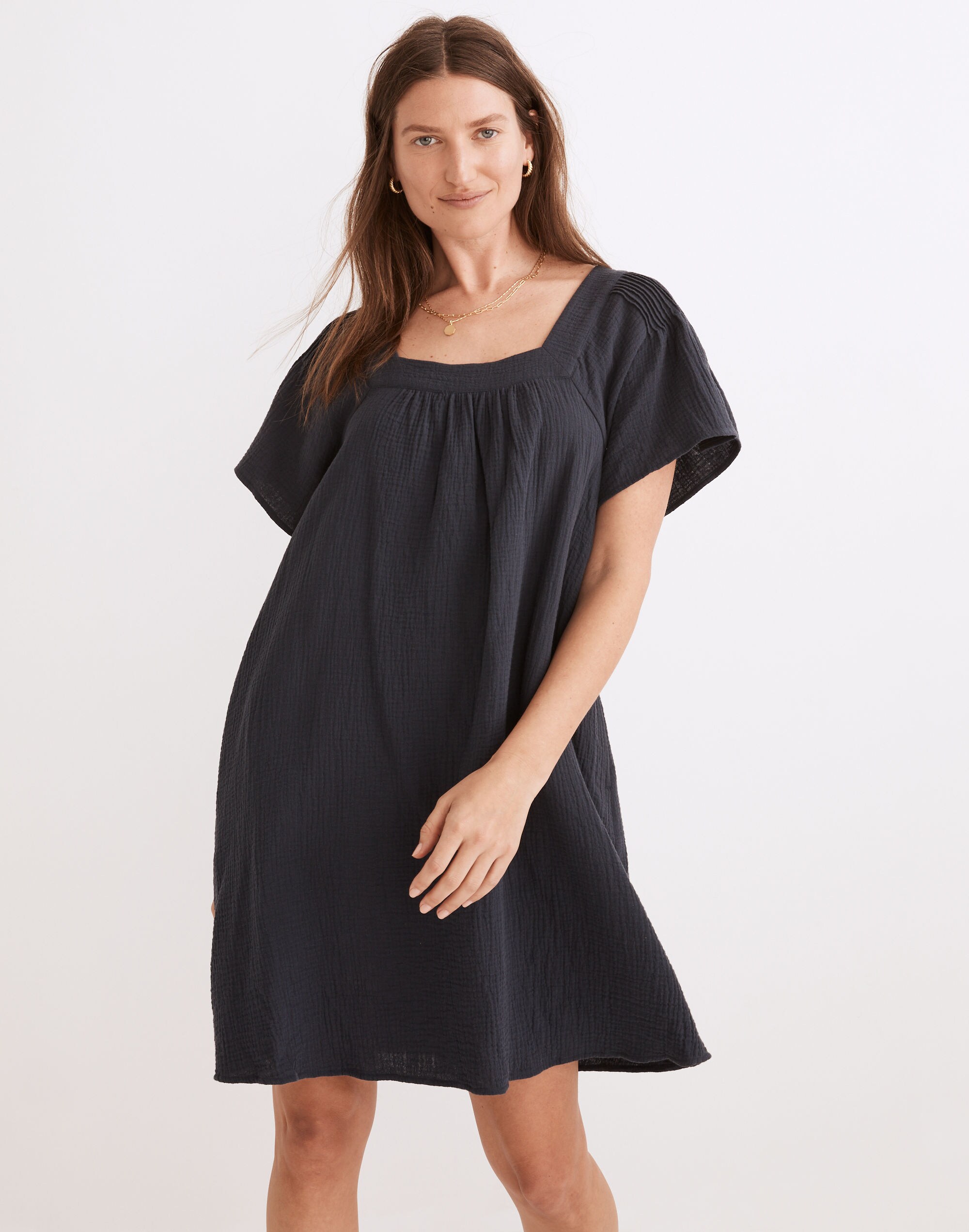 Lightspun Butterfly Square-Neck Mini Dress | Madewell