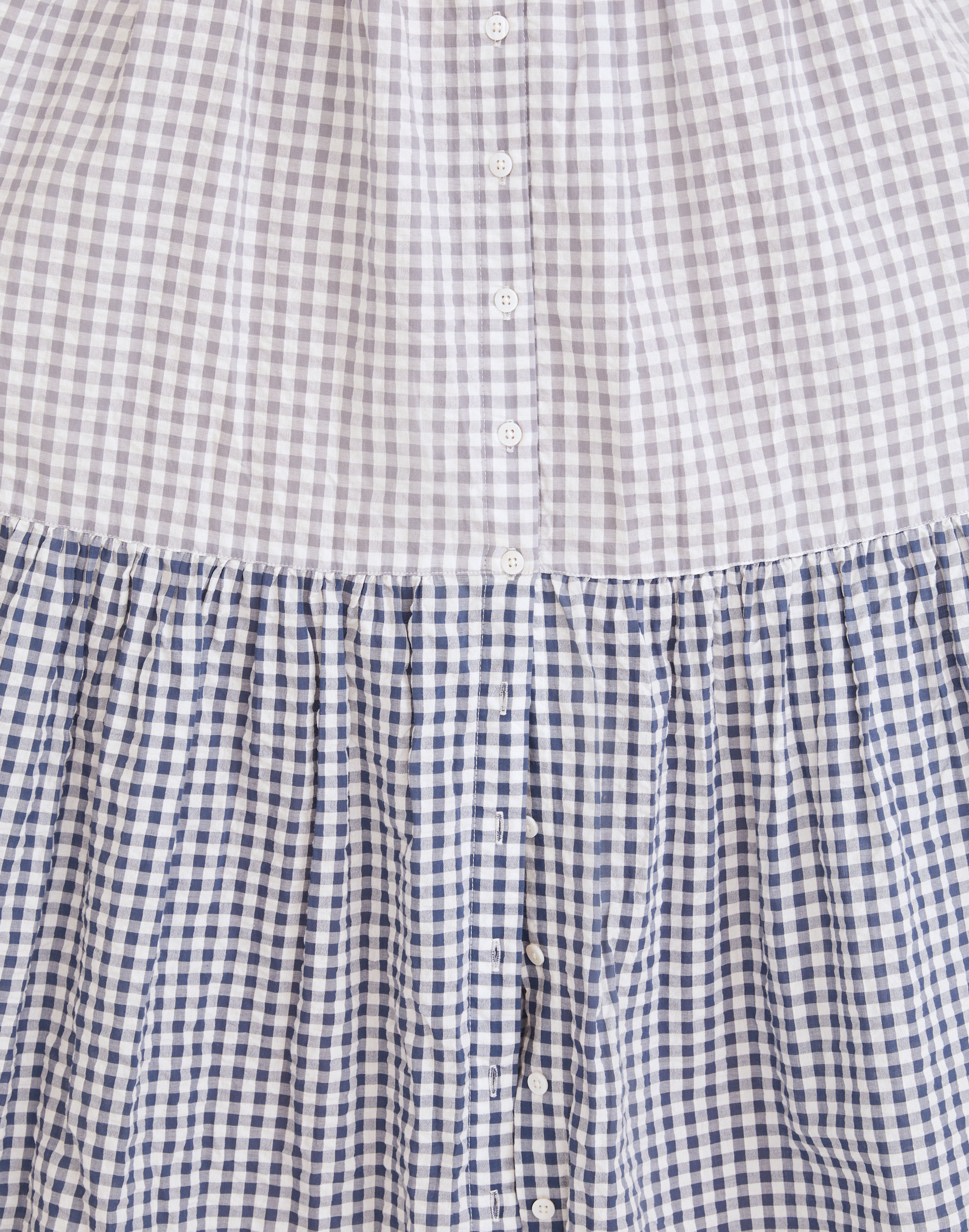 Patchwork Gingham Button-Front Tiered Midi Dress | Madewell