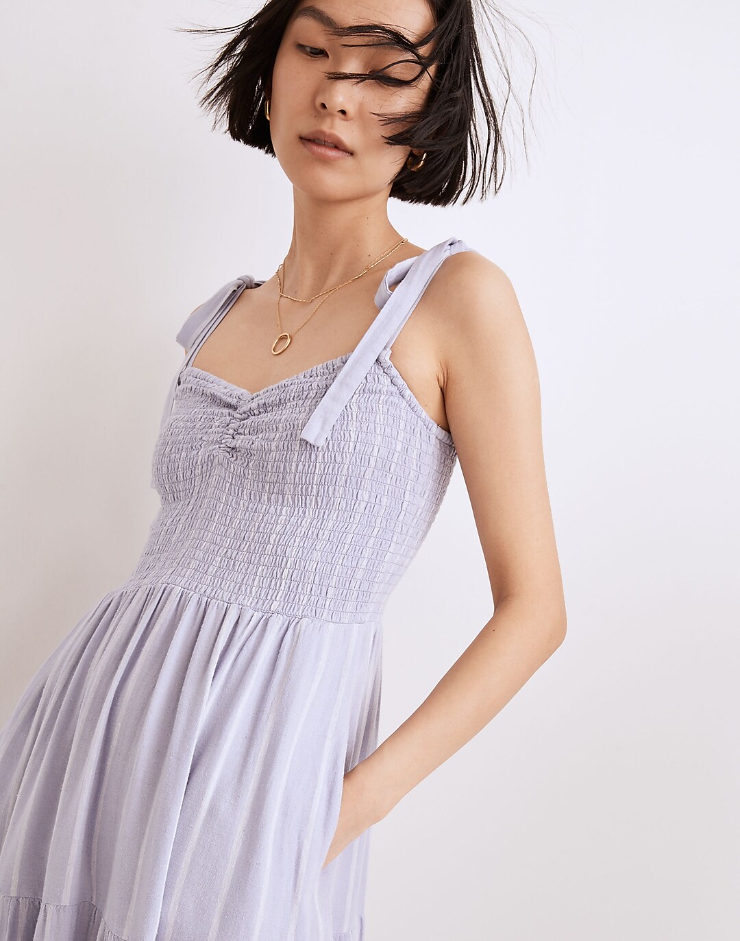 Linen Midi Dress With Adjustable Straps LINDA, Flowy Linen Dress
