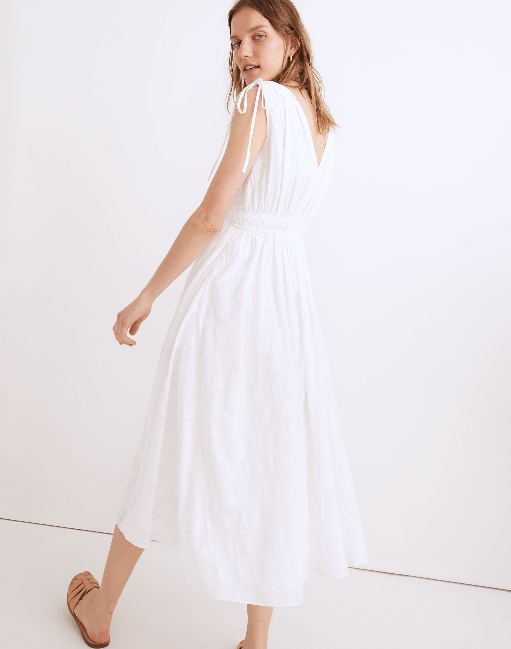 Sophia Smocked Midi Dress Windowpane | Madewell