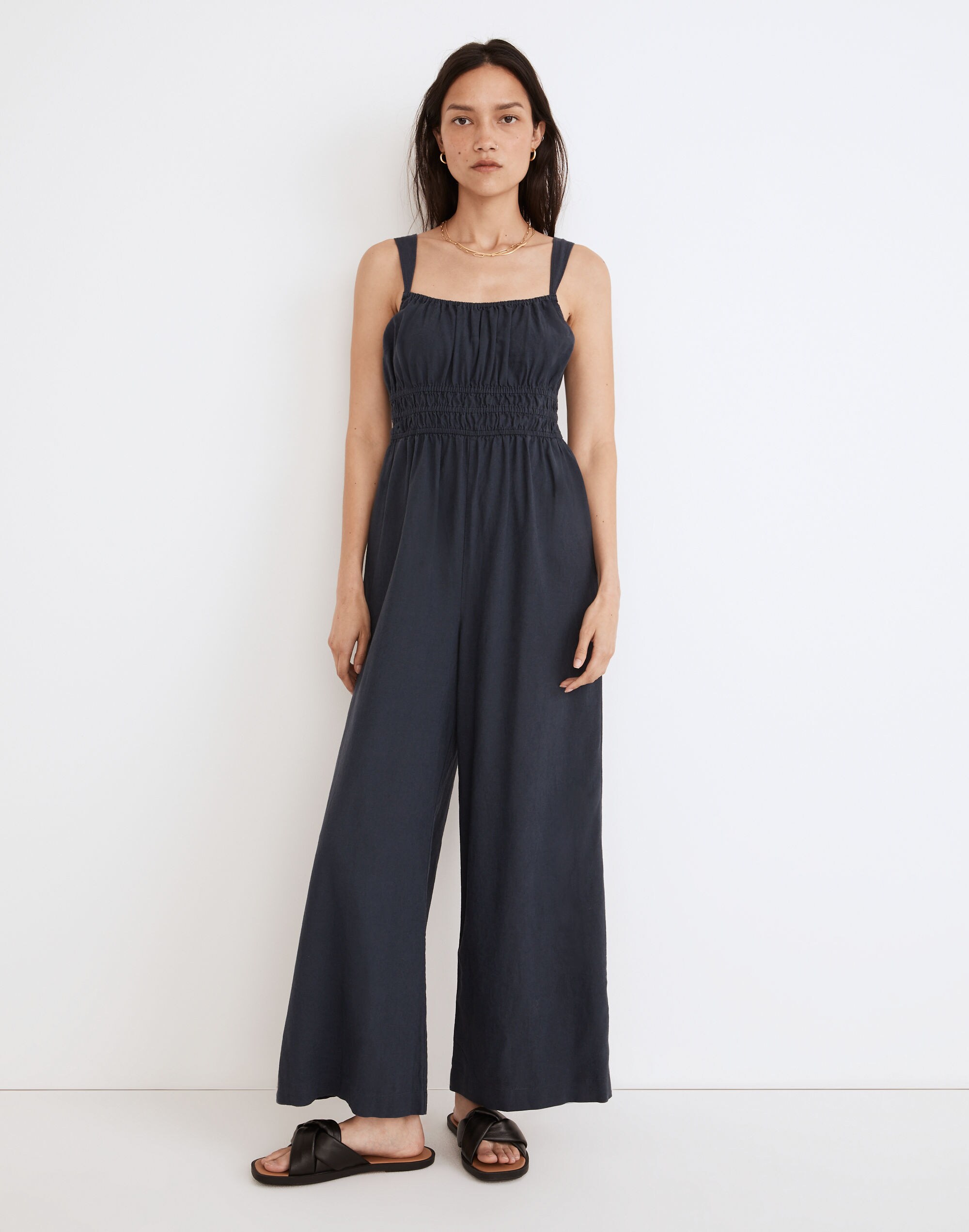 Linen-Blend Sophie Tank Wide-Leg Jumpsuit | Madewell