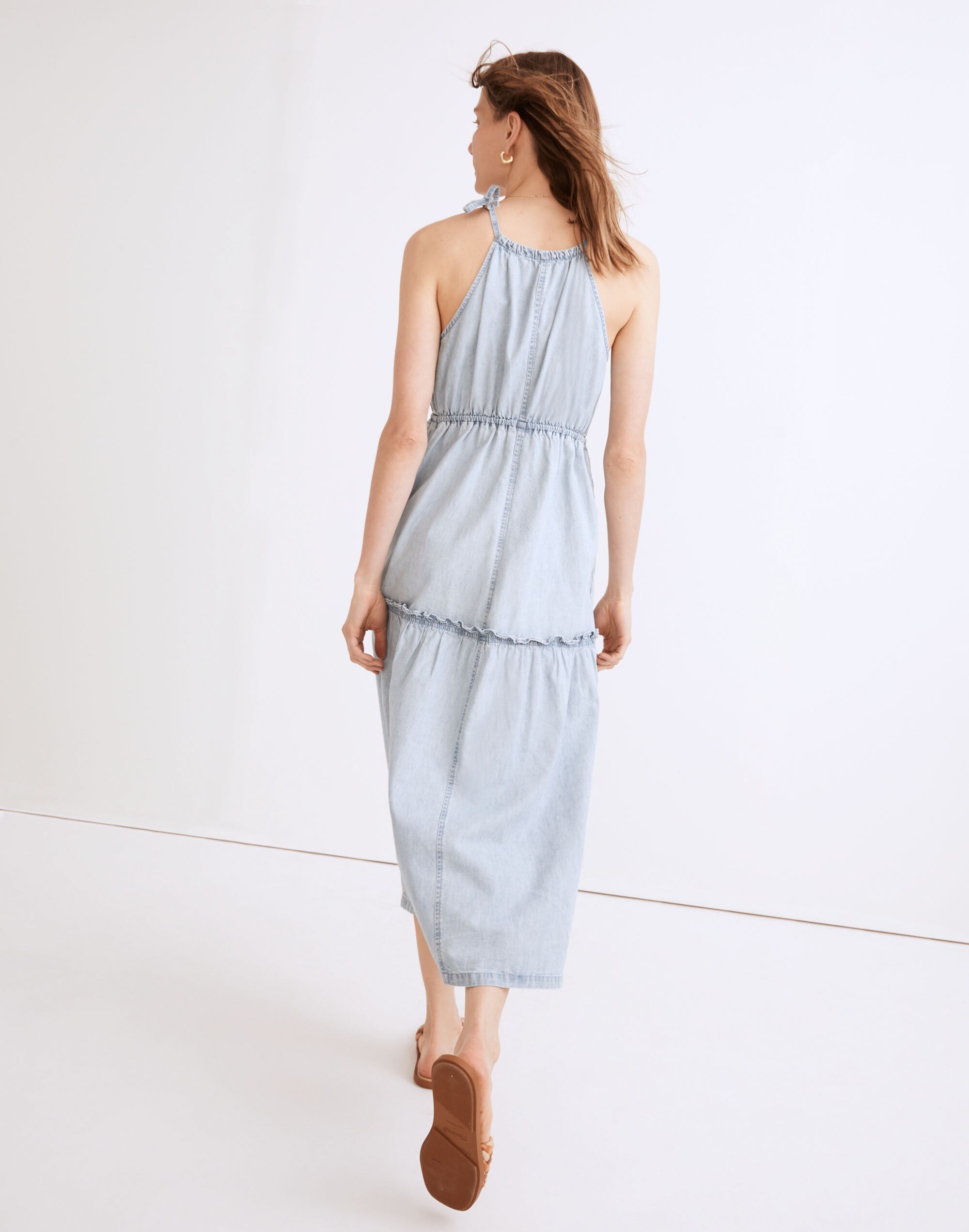 Cutaway Tiered Midi Dress: TENCEL™ Denim Edition | Madewell