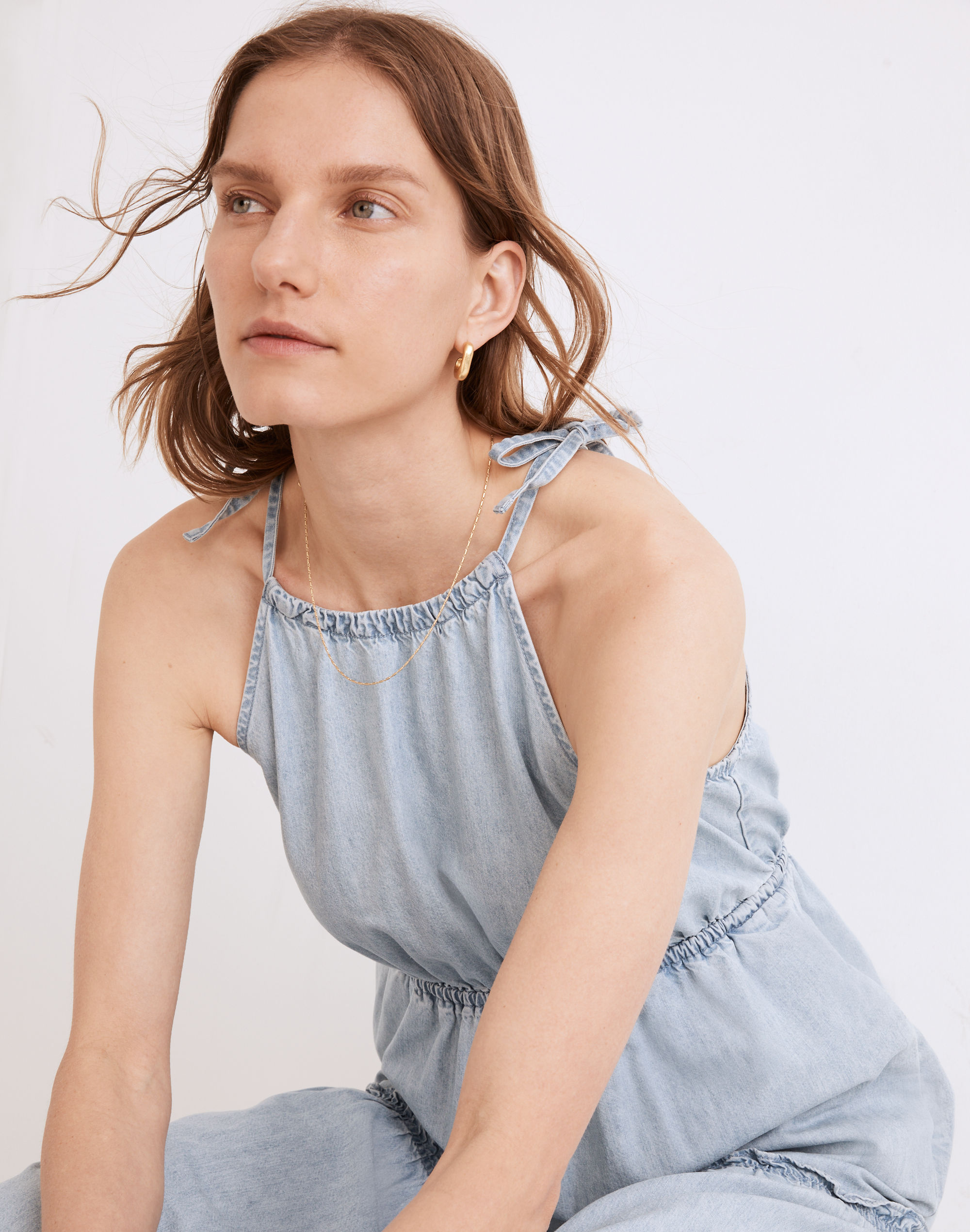 Cutaway Tiered Midi Dress: TENCEL™ Denim Edition | Madewell