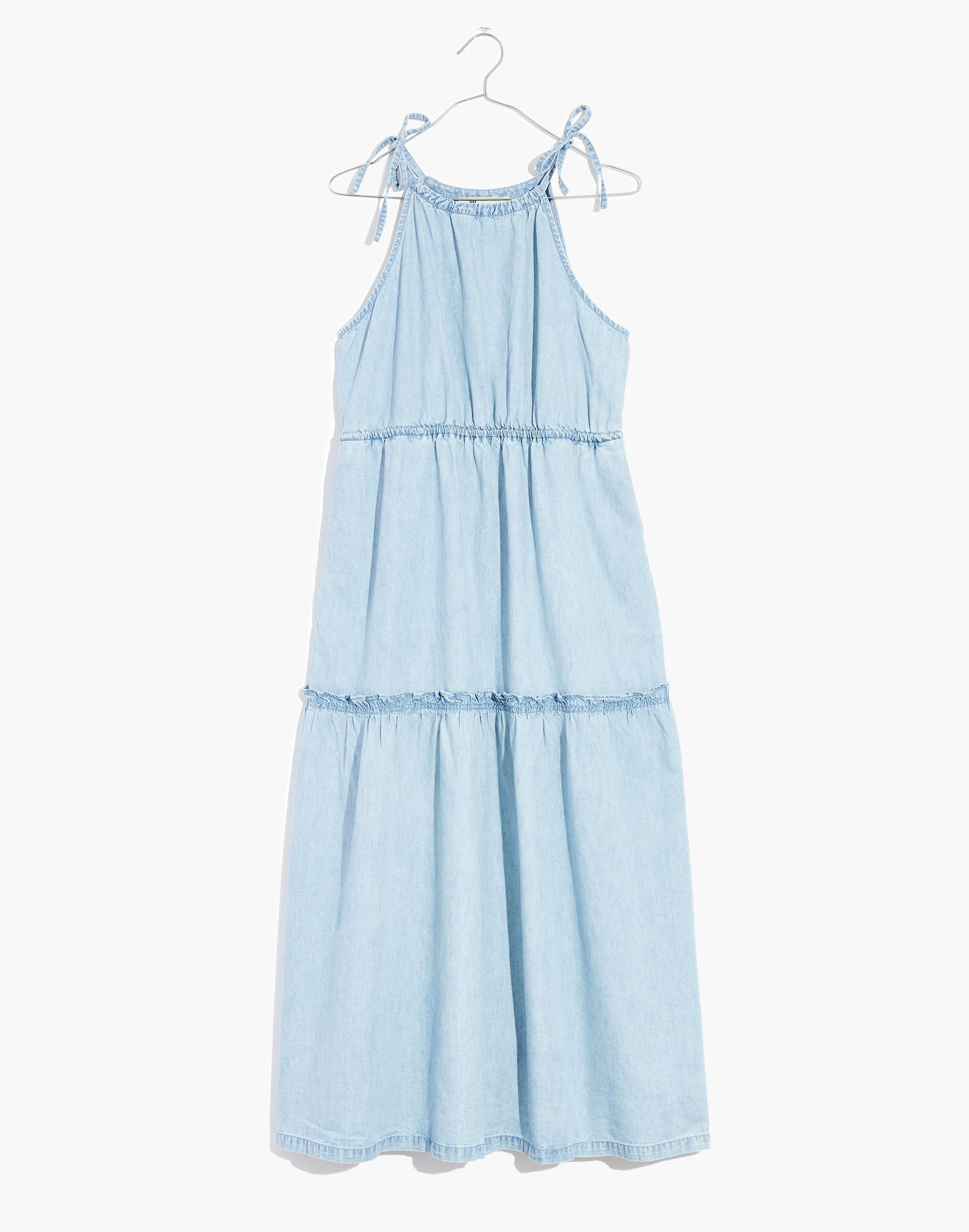 Cutaway Tiered Midi Dress: TENCEL™ Denim Edition | Madewell