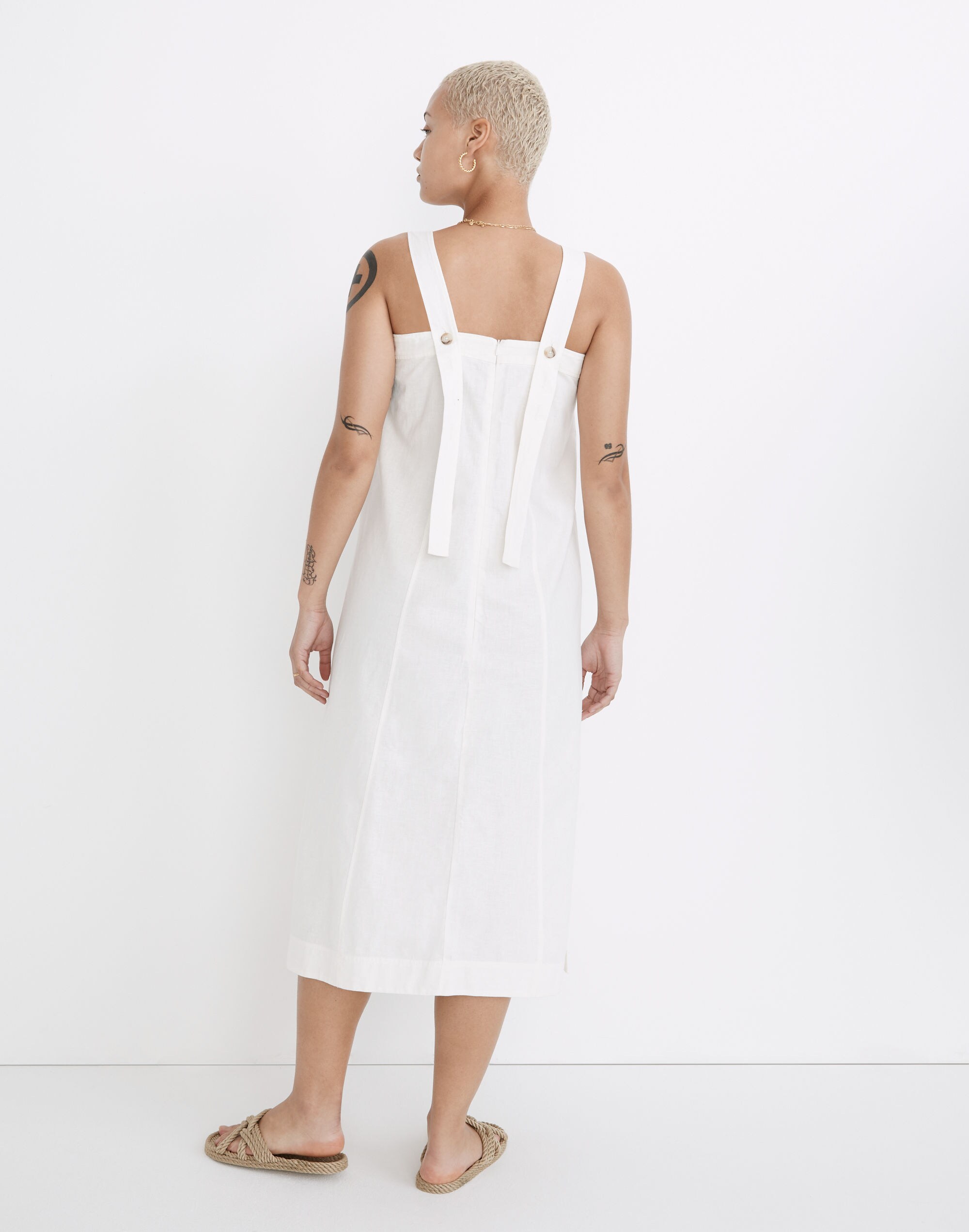 Linen-Cotton Princess-Seamed Midi Dress | Madewell