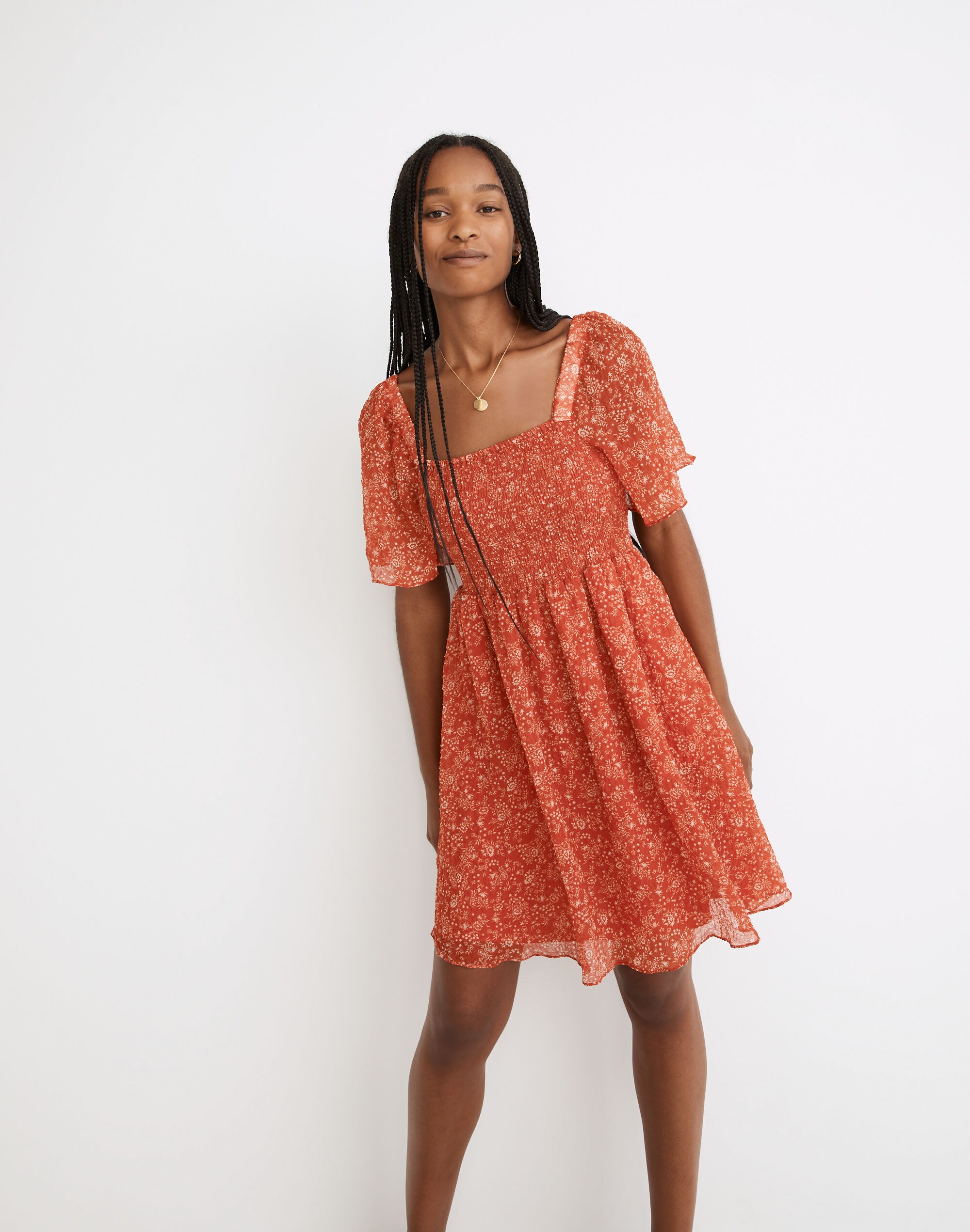 Seersucker Lucie Tie-Back Mini Dress in Piazza Floral