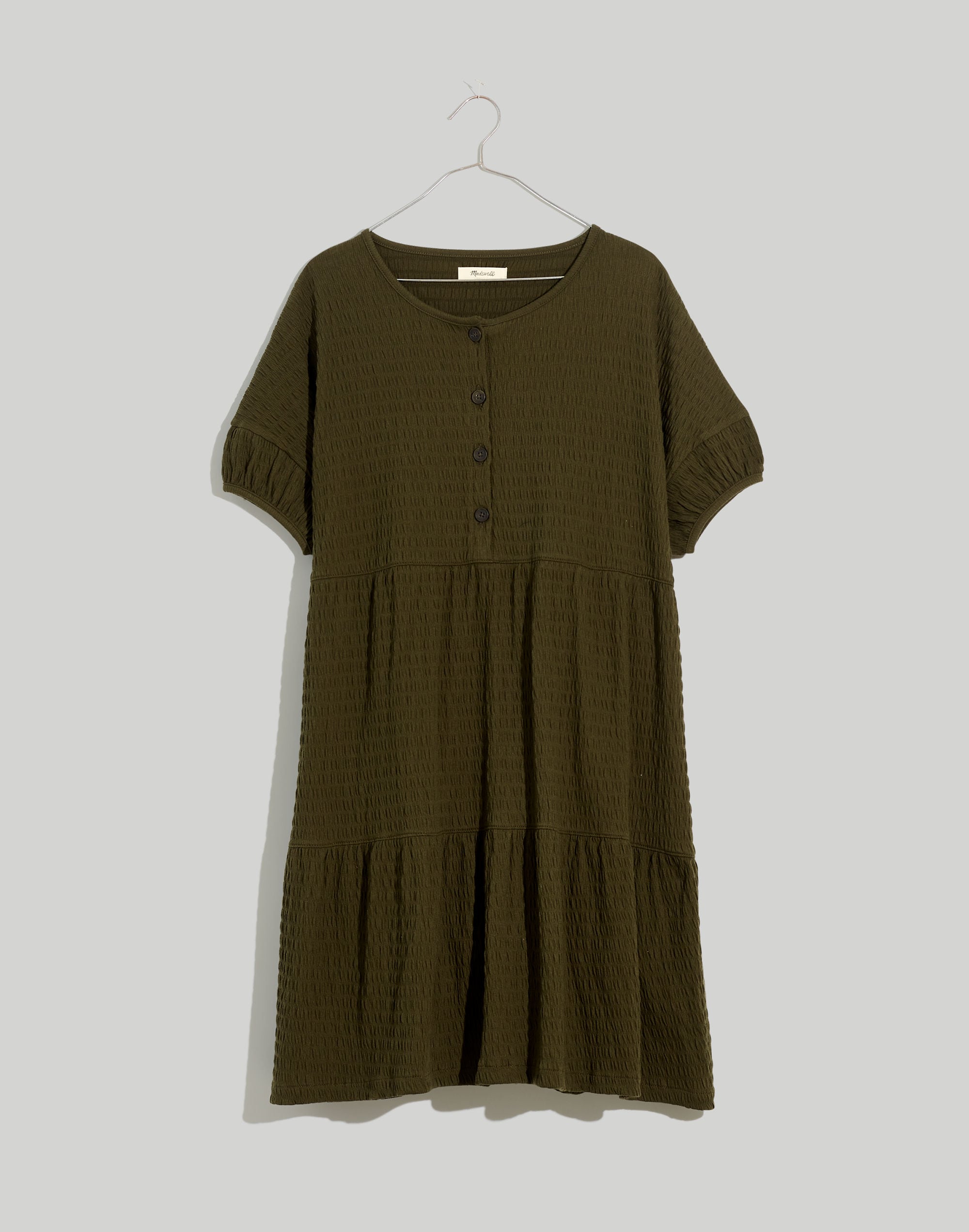 (Re)sourced Crinkle-Knit Tiered Mini Dress | Madewell