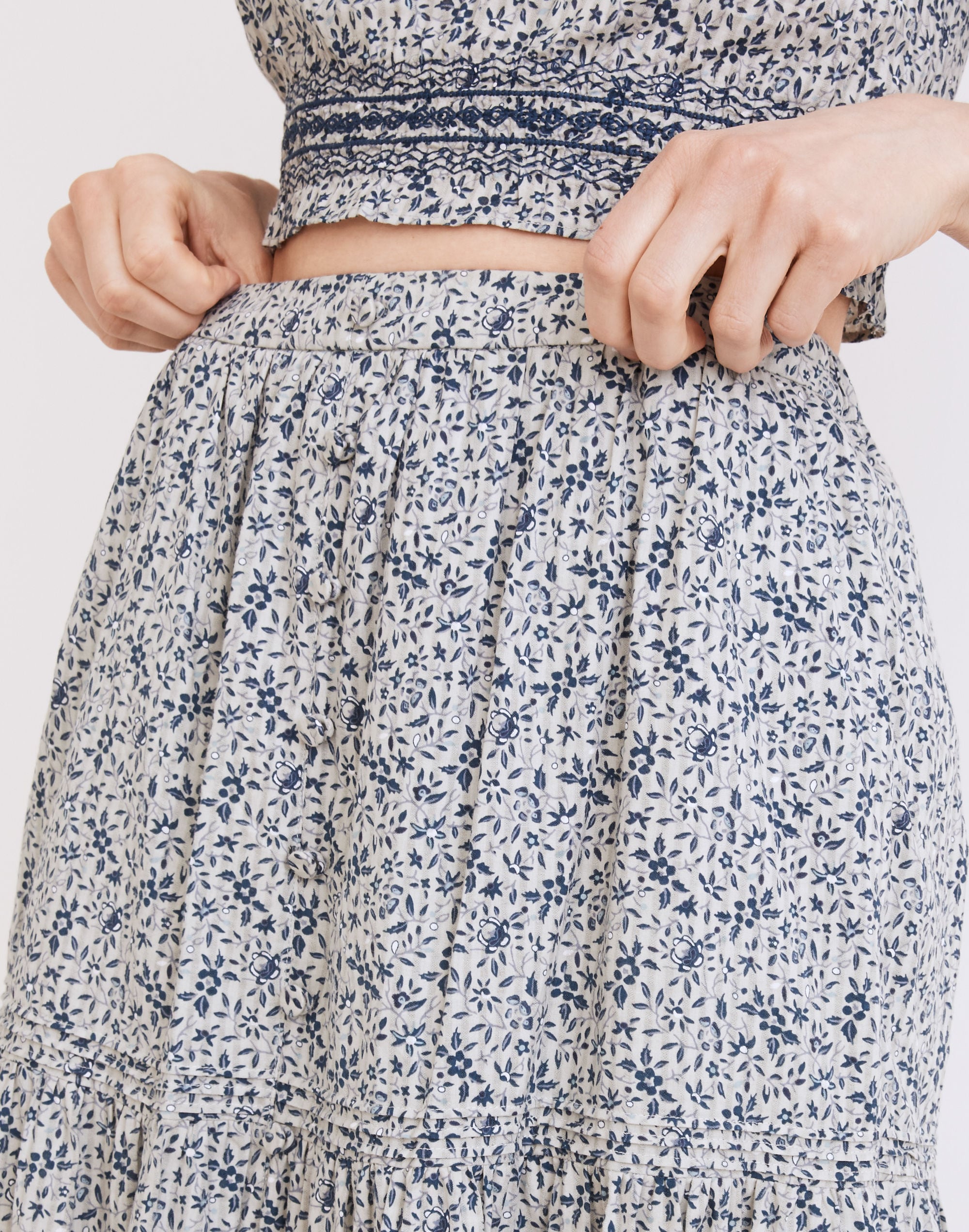 Button front clearance maxi skirt floral