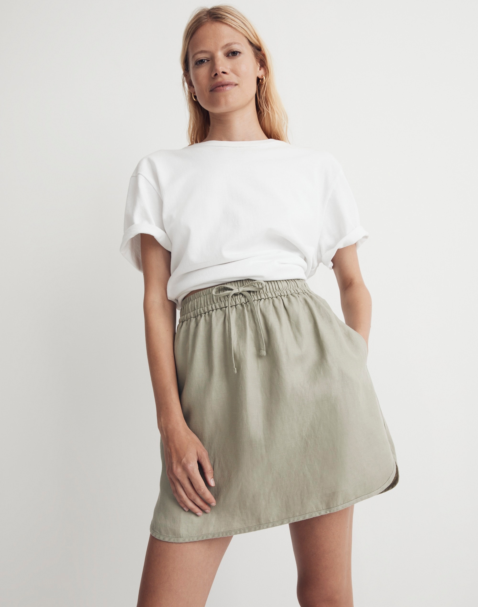 The Madi Front-Slit Denim Skirt by Pilcro
