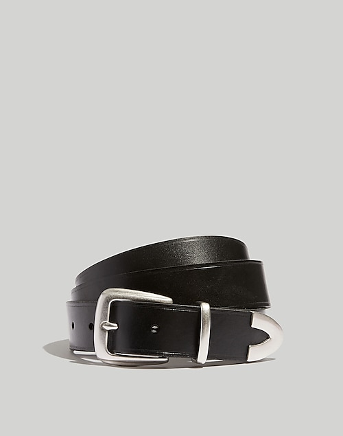 Western Belt - Black Leather