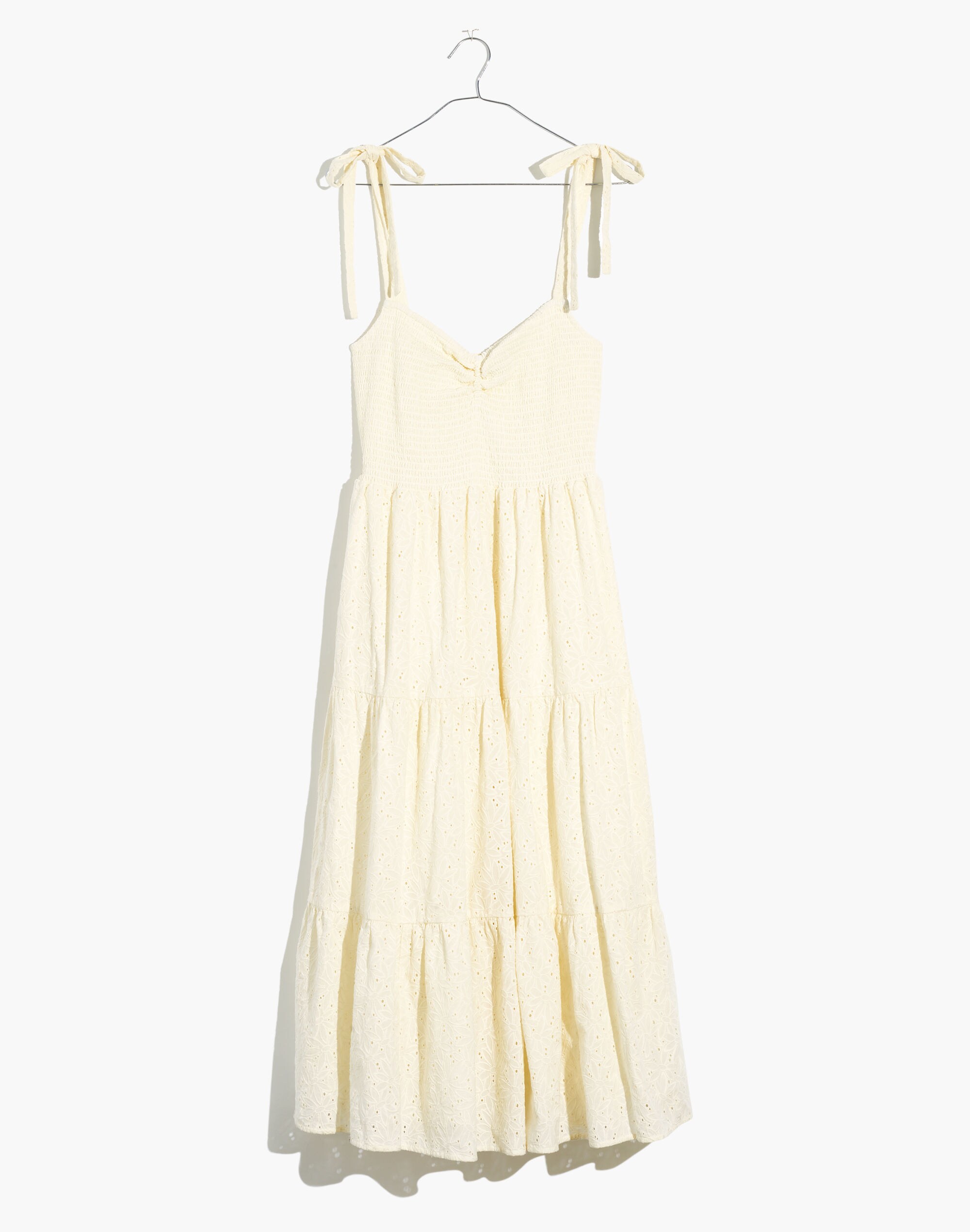 Plus Eyelet Lucie Tie-Strap Tiered Midi Dress