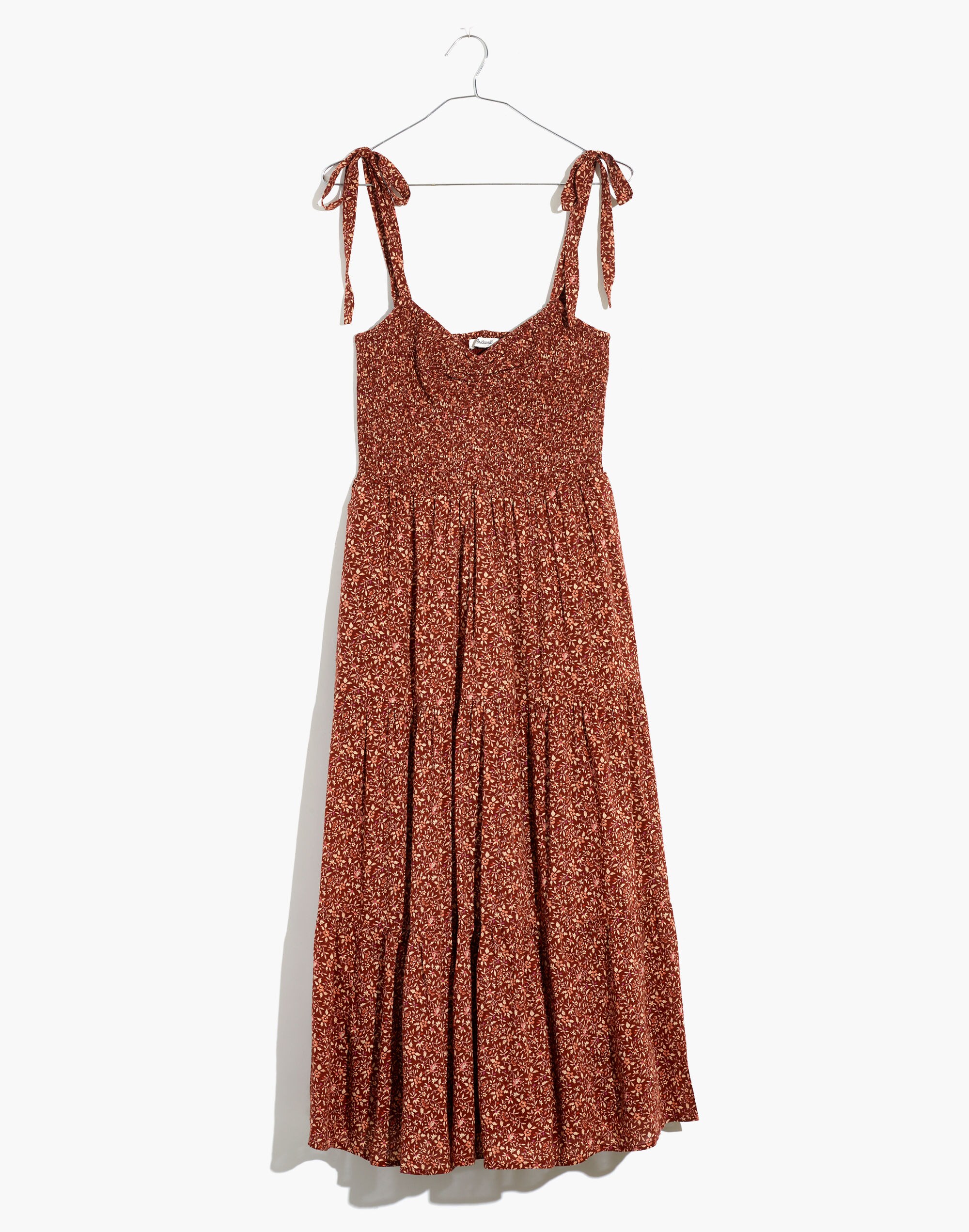 Plus Lucie Tie-Strap Tiered Midi Dress Florentine Floral | Madewell