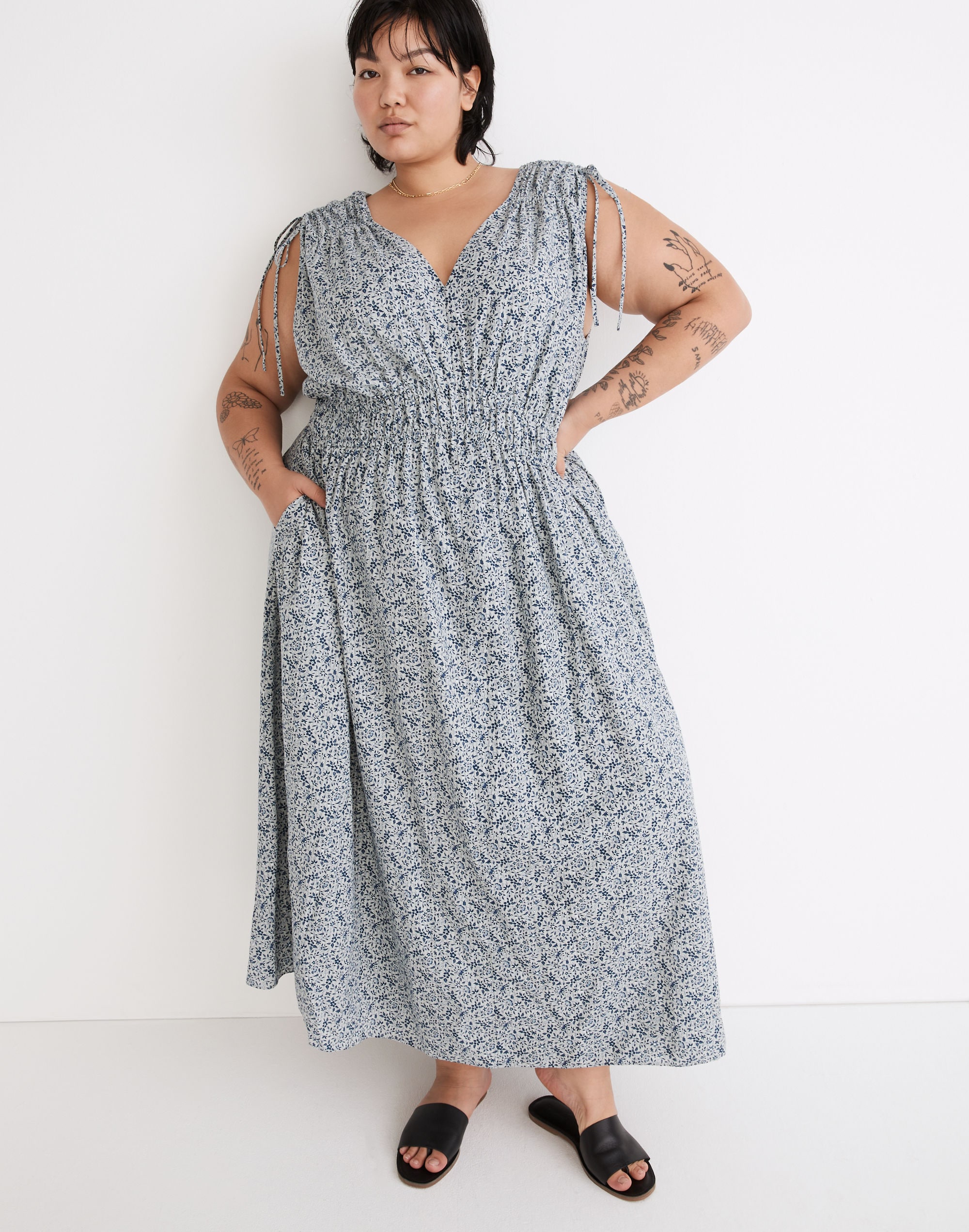 Plus Sophia Smocked Midi Dress in Florentine Floral