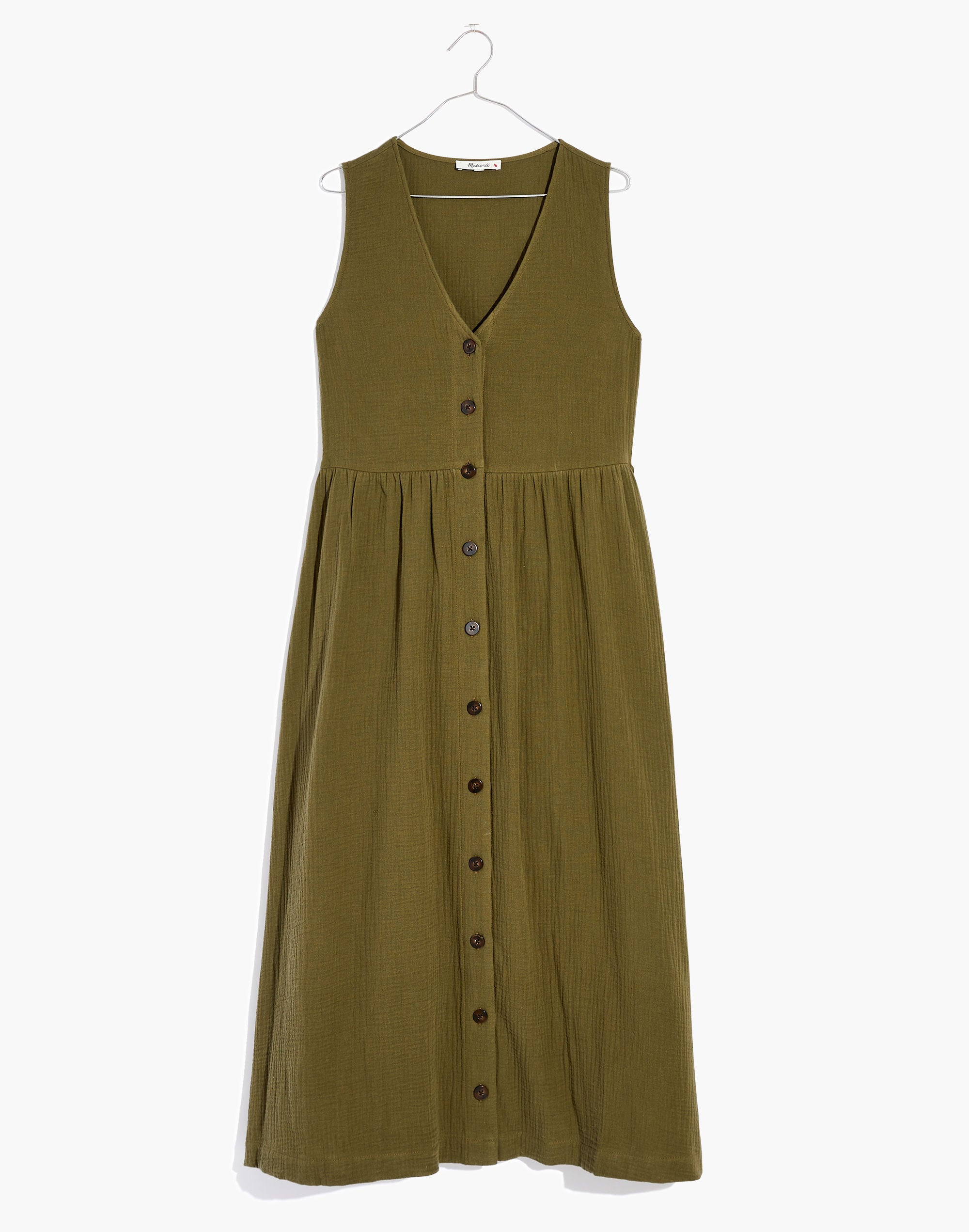 Plus Lightspun Button-Front Tank Midi Dress | Madewell